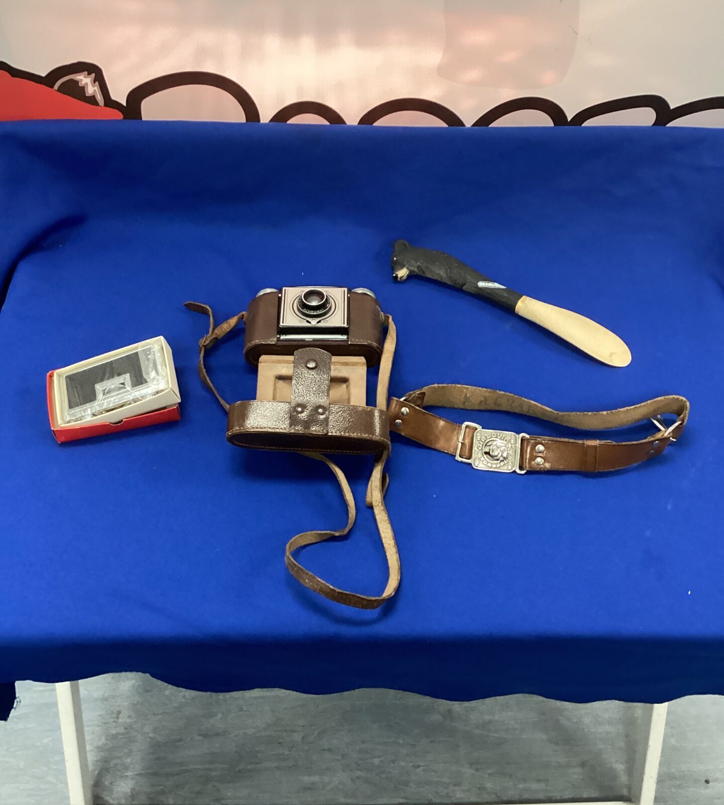 Vintage Paxina Camera with other items