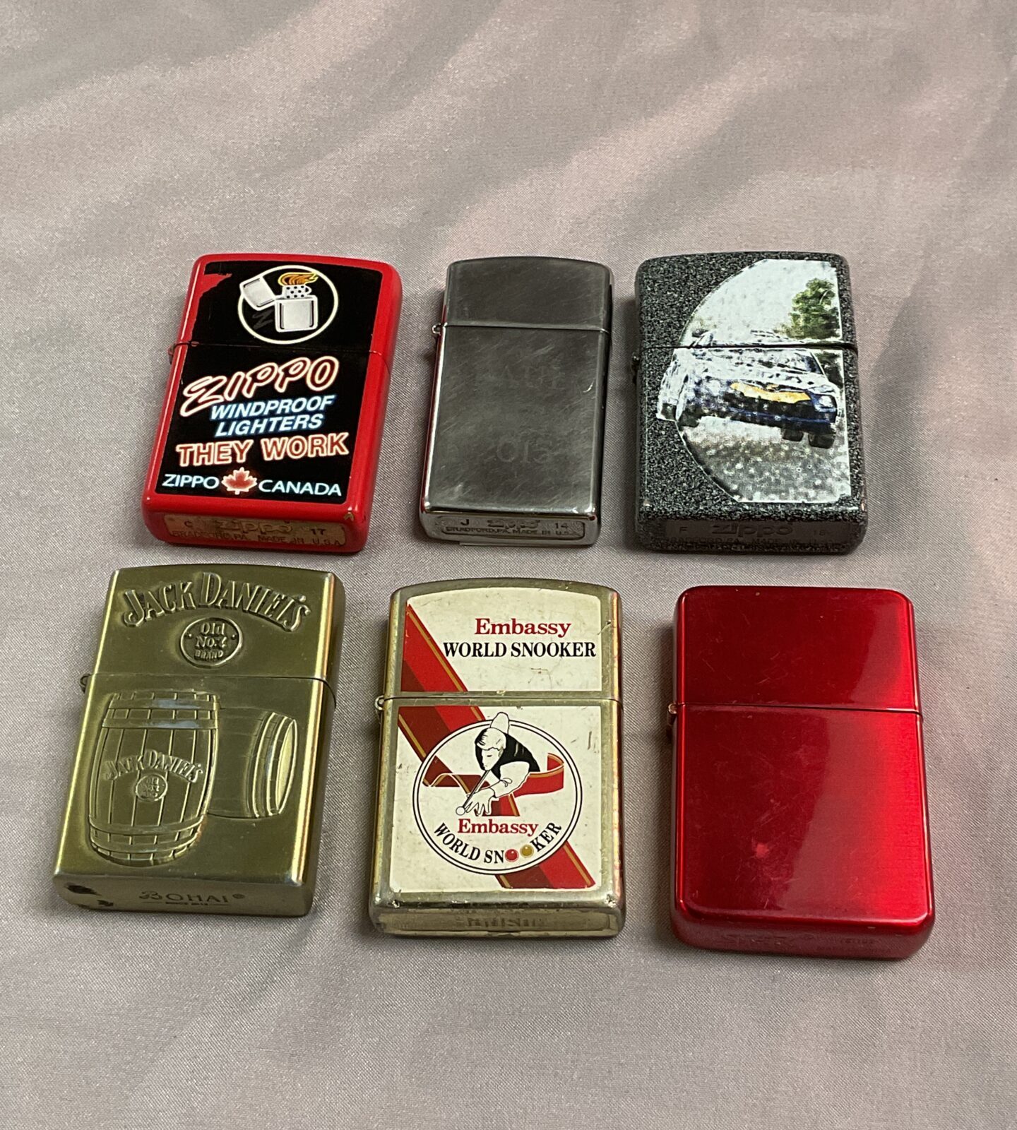 Six vintage lighters Inc two zippo