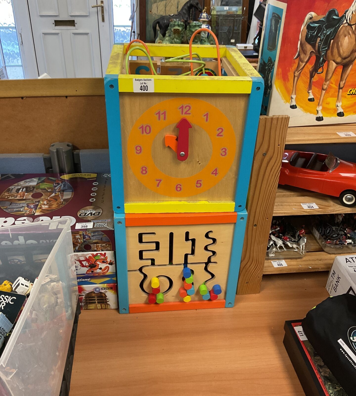 Two childrens wooden play blocks