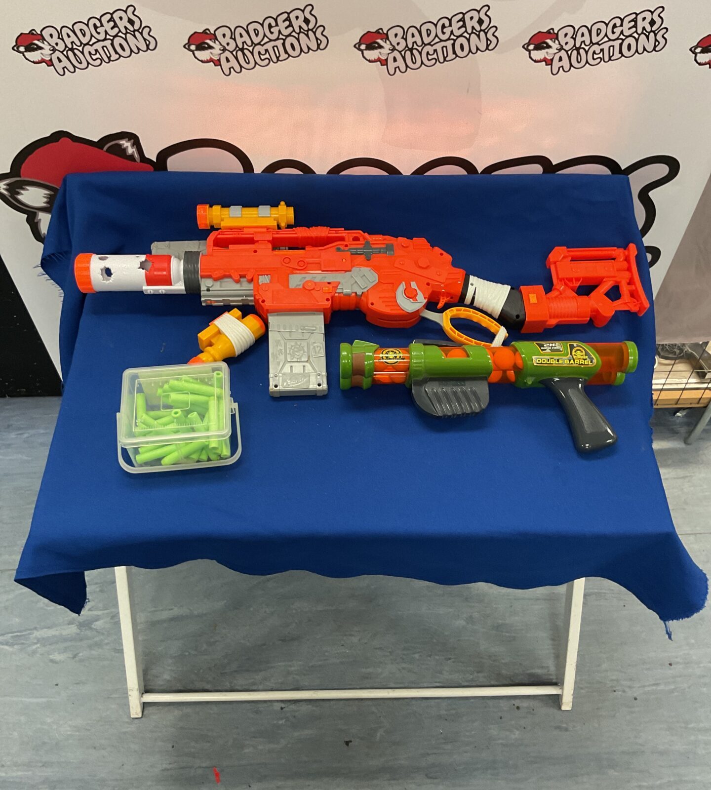 Two toy guns inc nerf X and bullseye pump action with extra ammo