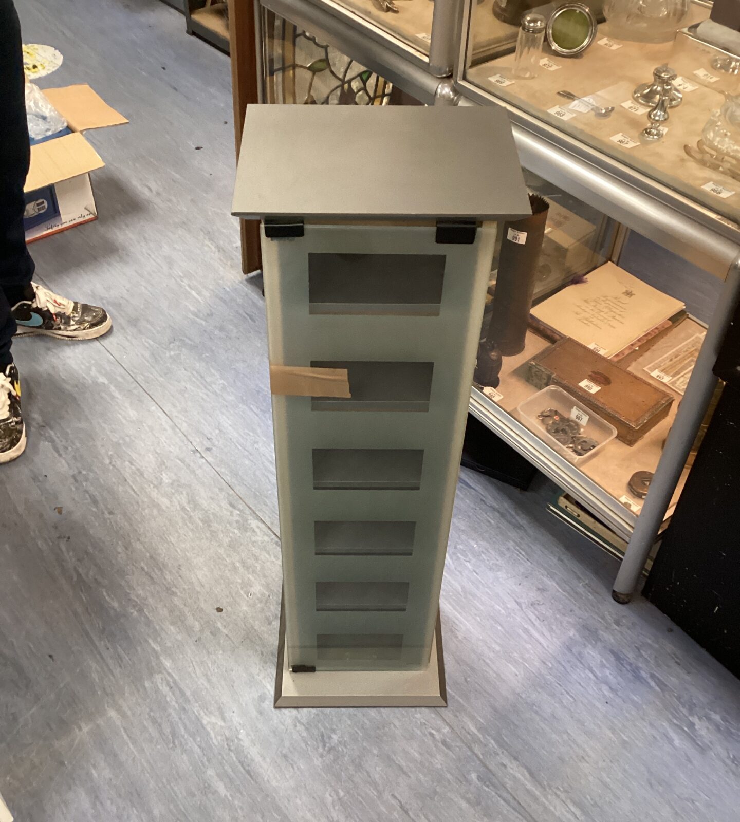 Tall CD Rack with glass door