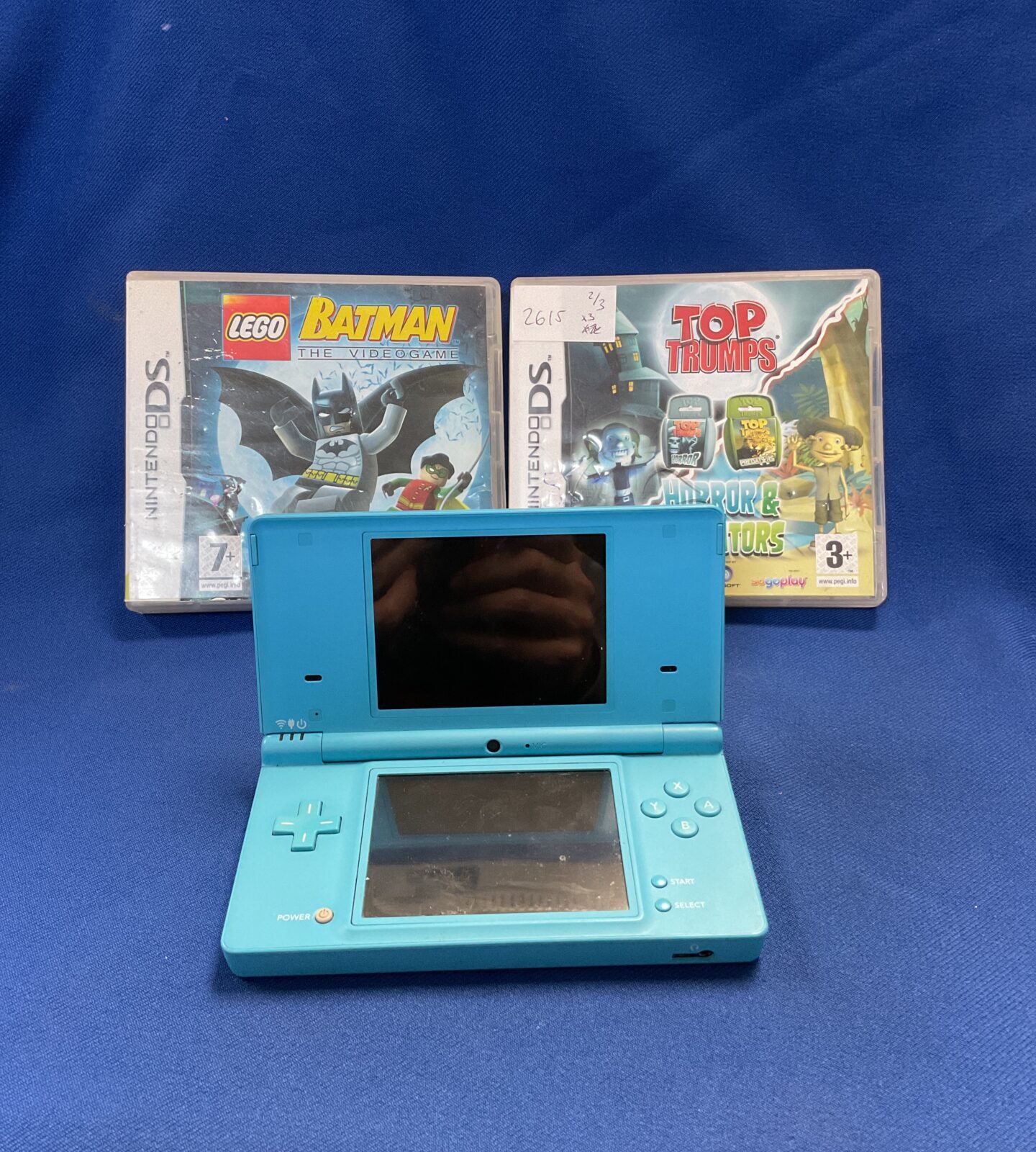 Blue Nintendo dsi console & games (no charger)