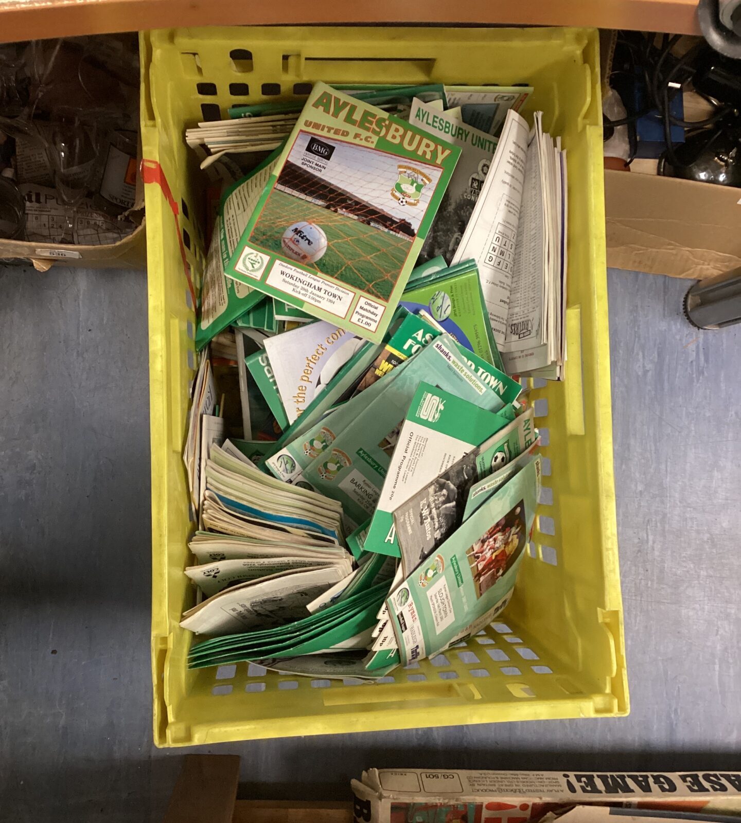 Box of Aylesbury United Match Programmes