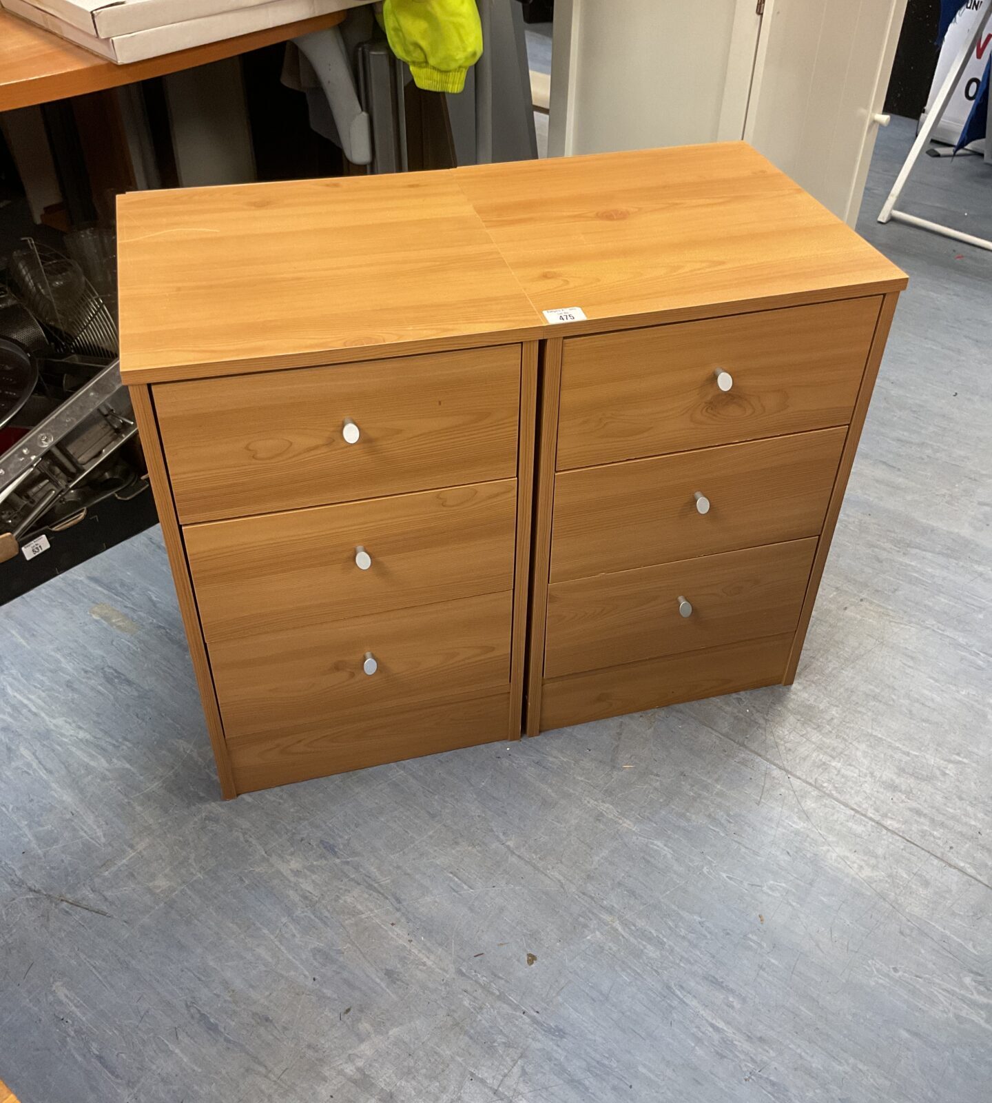 Two three draw bedside cabinets 24cmx15.3xm