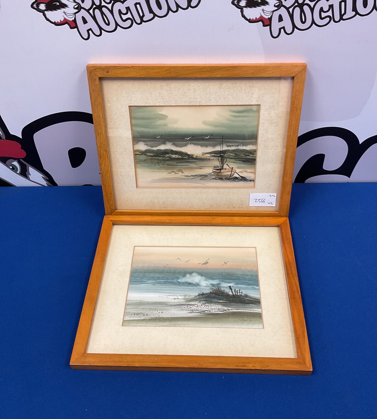 Pair of original artist signed watercolours of coastal scenes