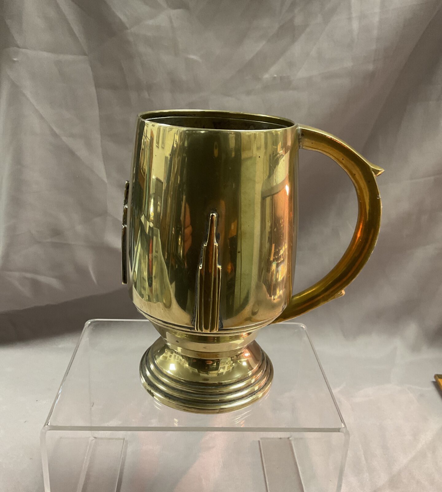 1920s deco style brass ex Silverplate tankard