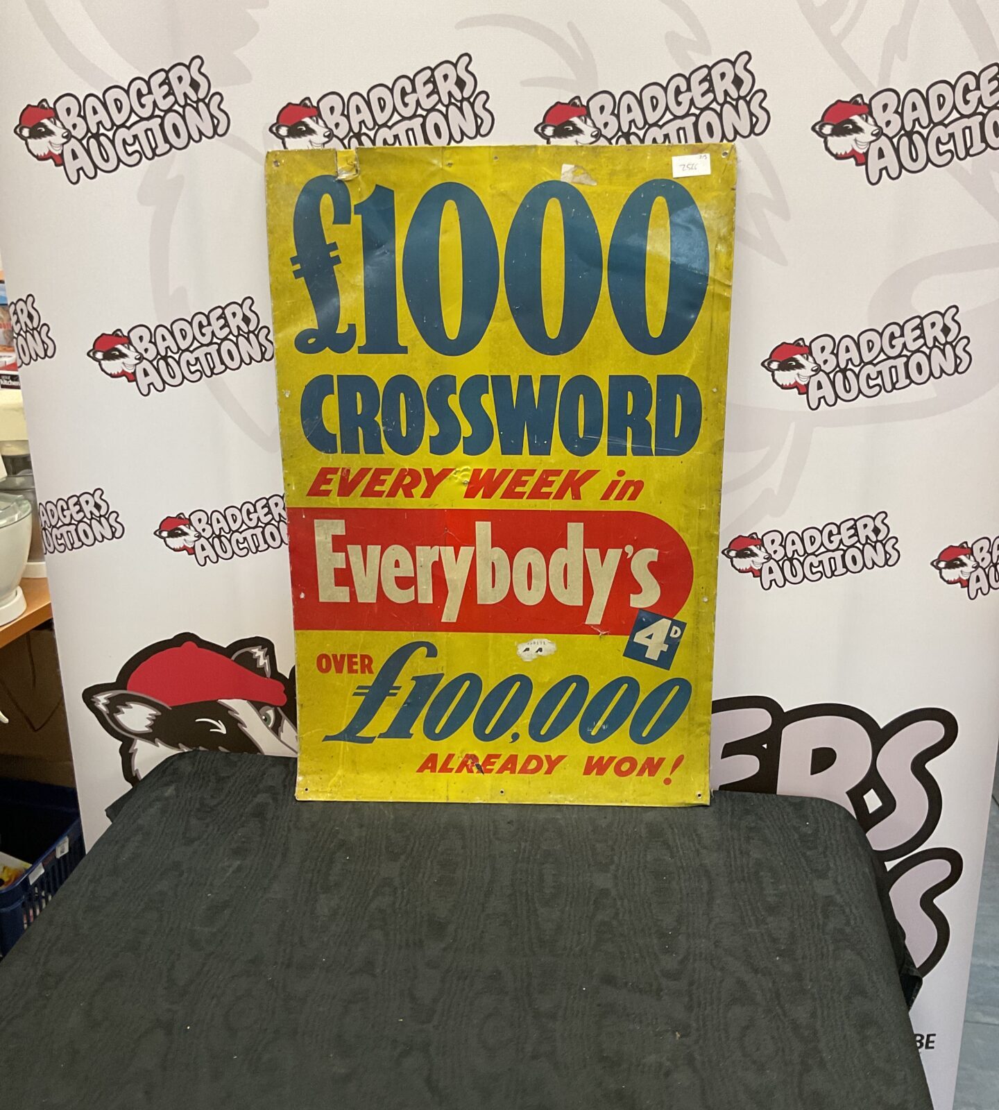 Vintage original Aluminium Everybody’s crossword sign
