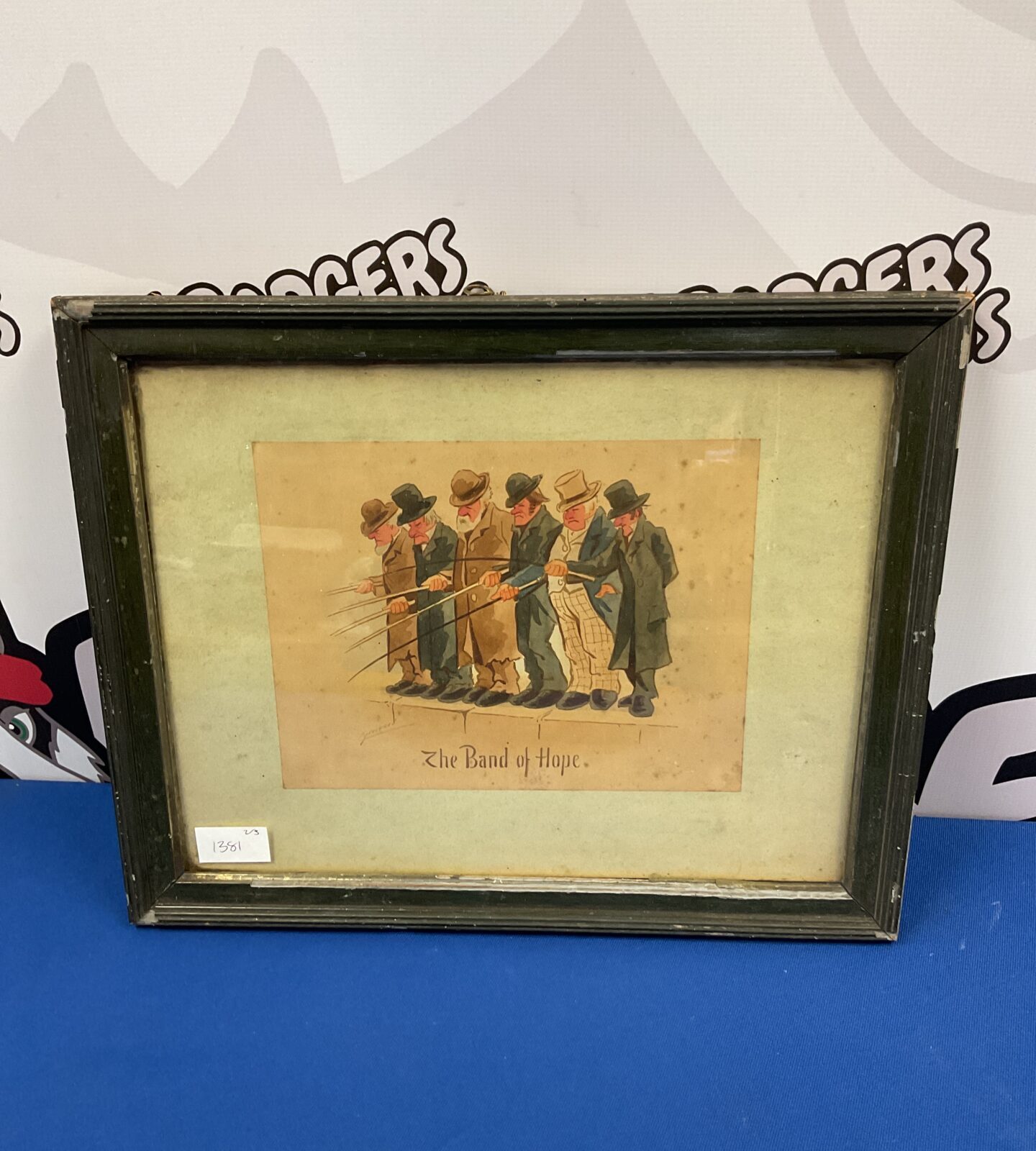 framed watercolour of gentlemen fishermen band of hope