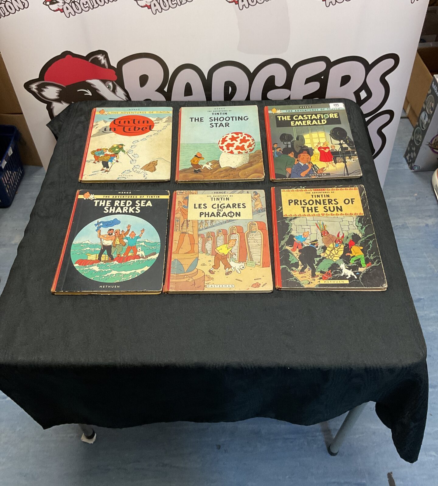 Selection of vintage tintin books