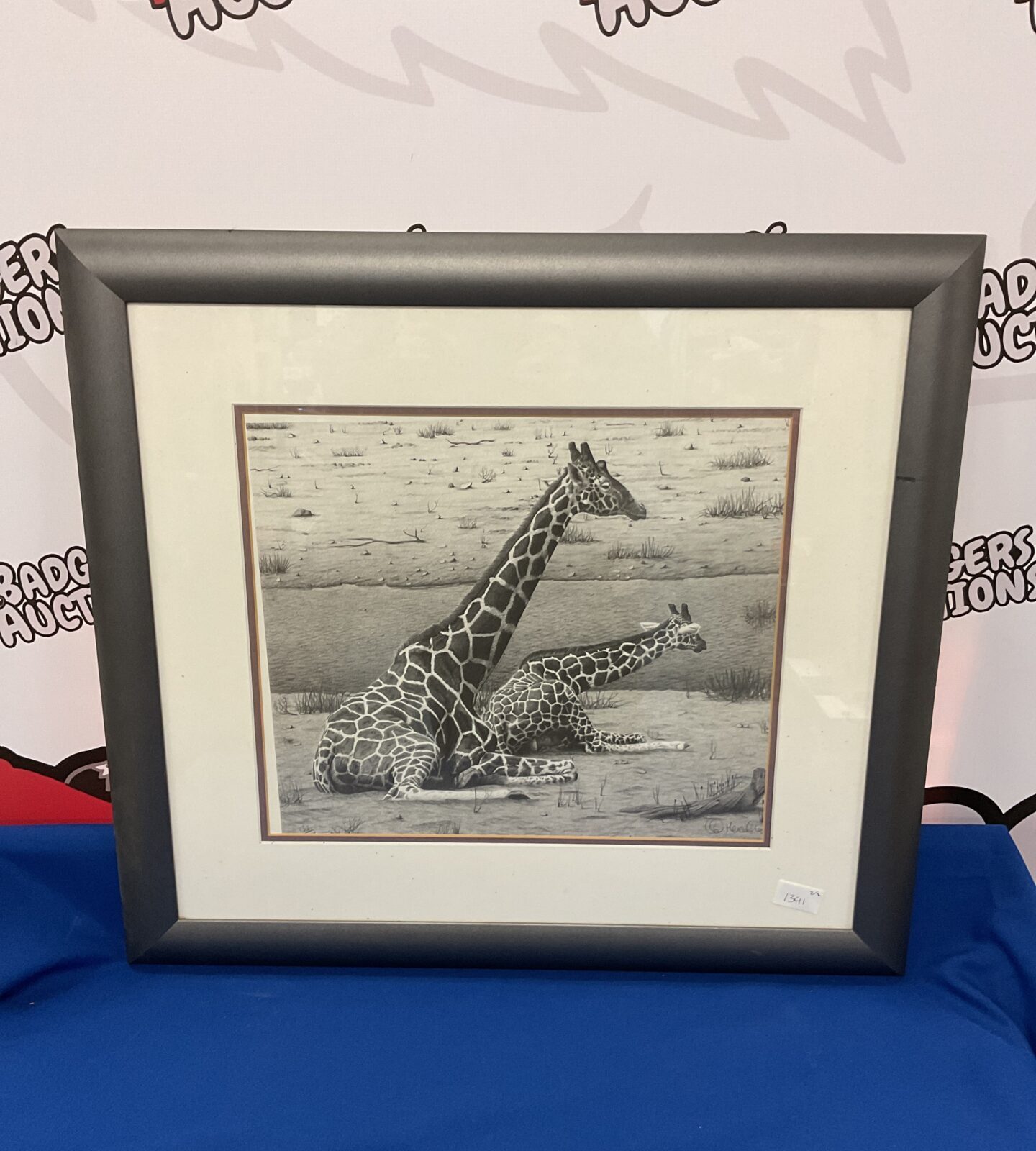 Clive meredith framed limited edition giraffe print