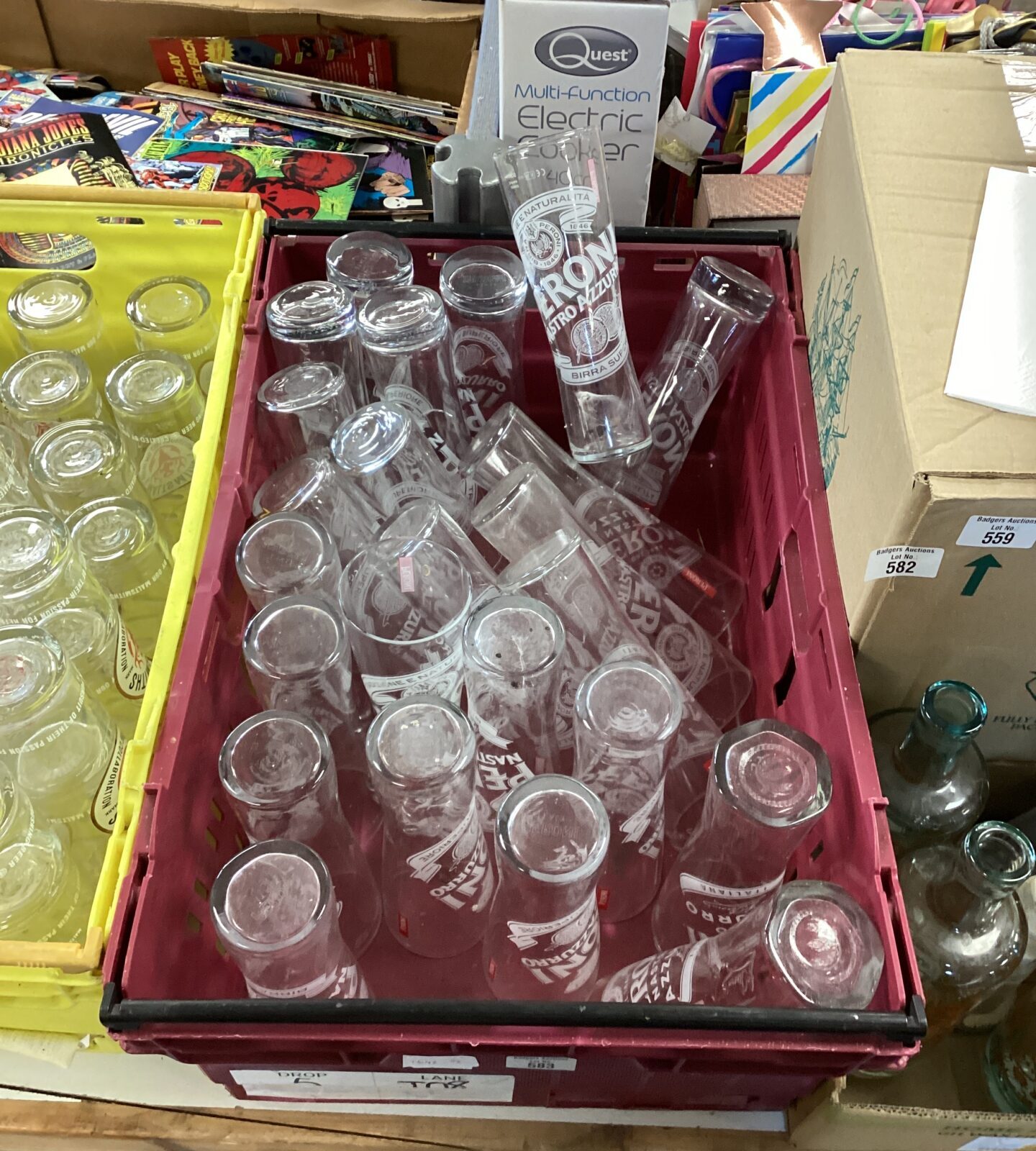 Box of Peroni Pint Glasses
