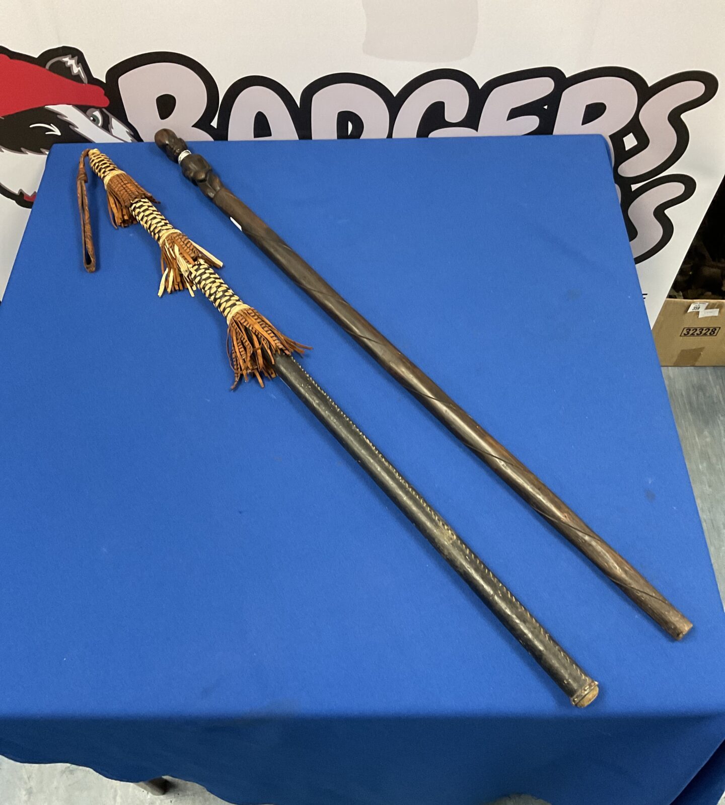 Two african shaman staffs