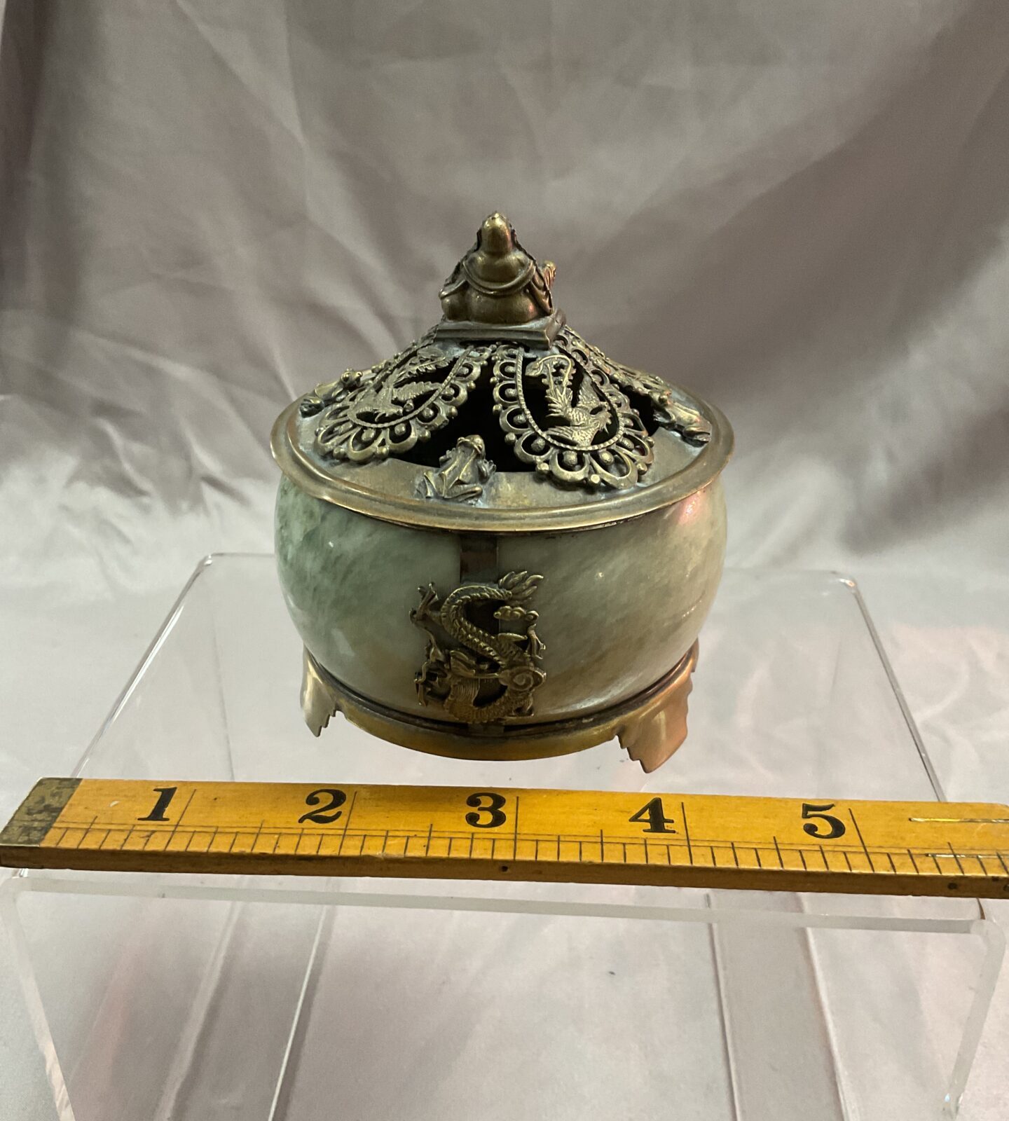 chinese soapstone incense burner with impressed mark