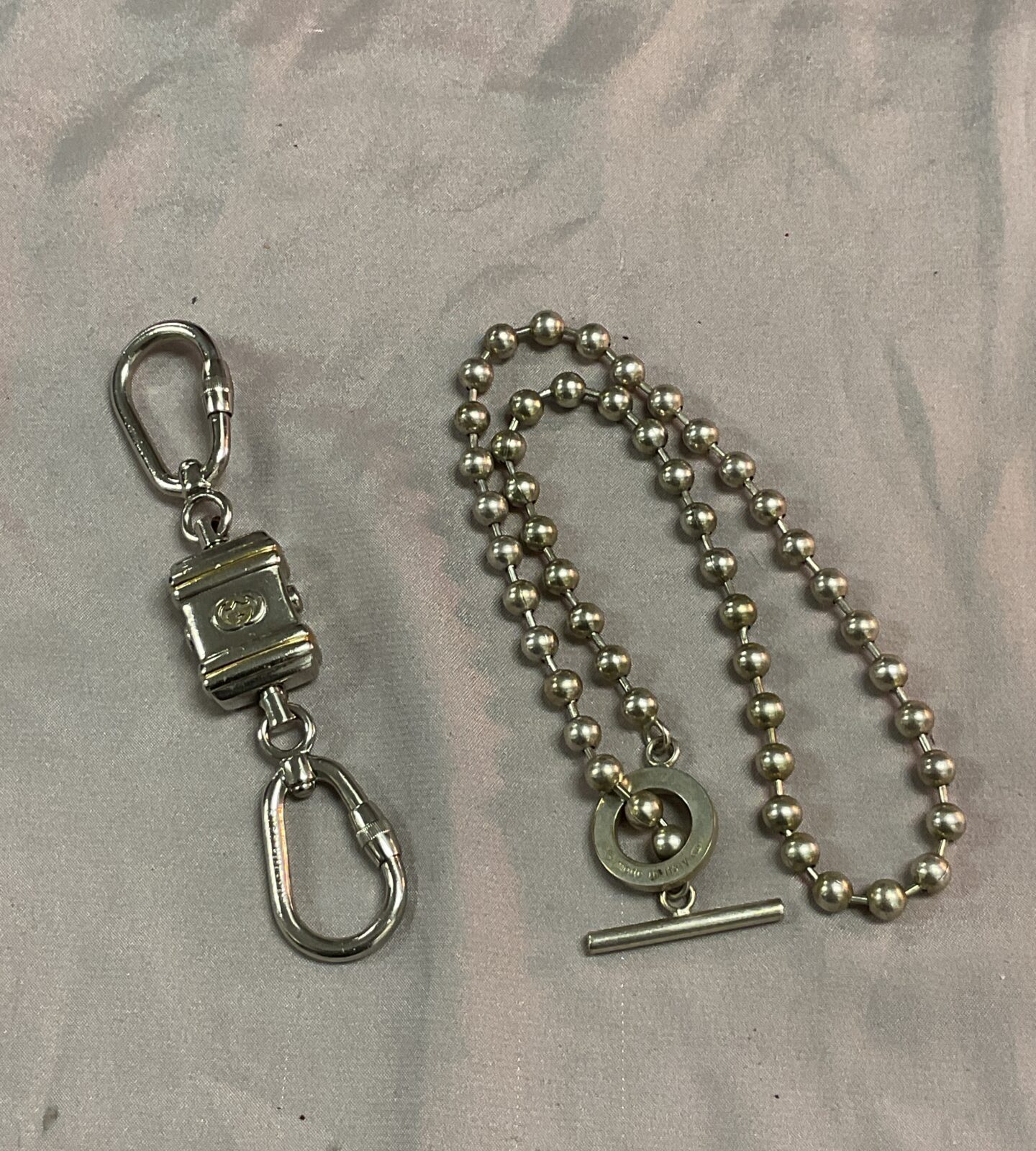 Gucci style T bar chain and key ring