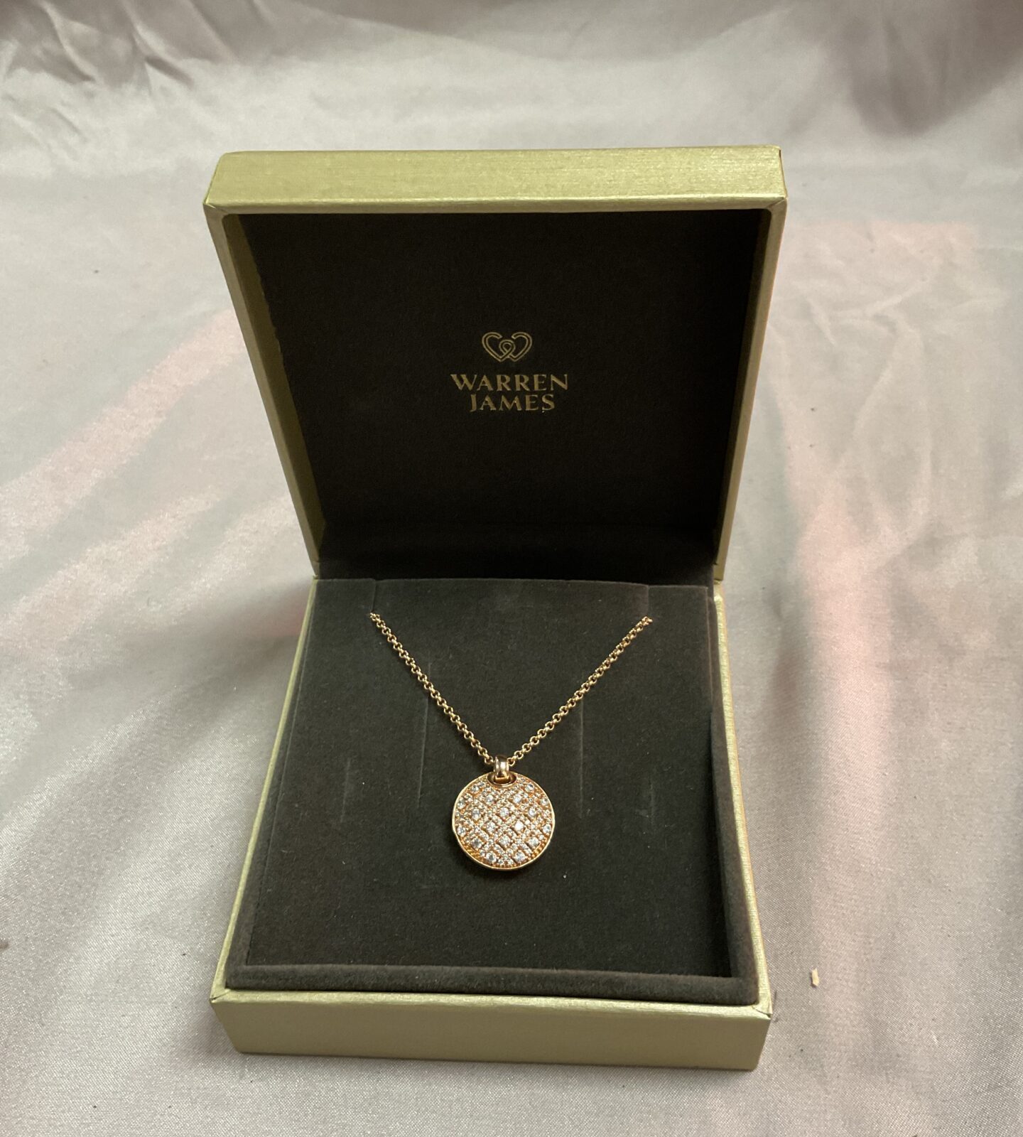 warren james rose gold tone 16” pendant necklace