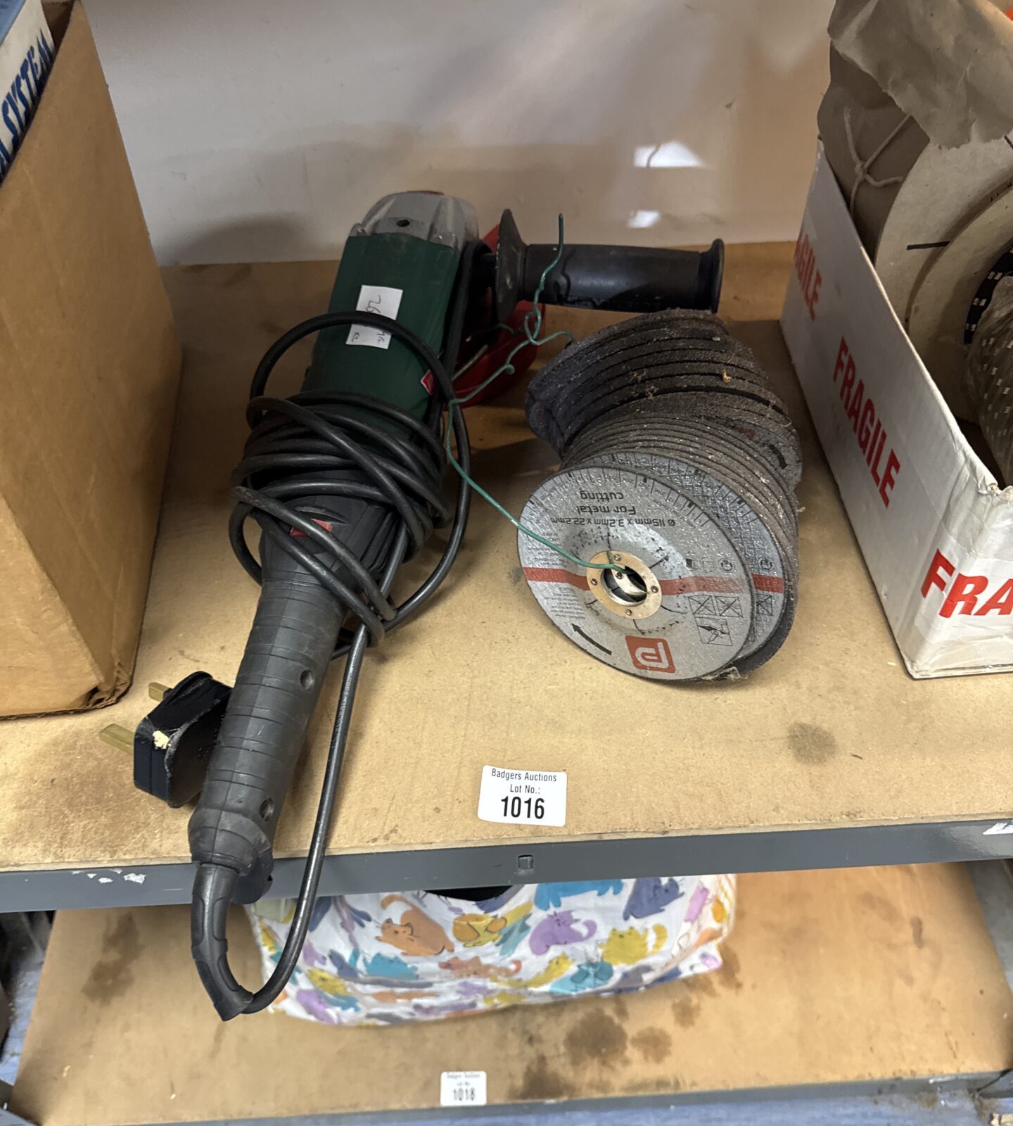 Parkside angle grinder with quantity of spare disks