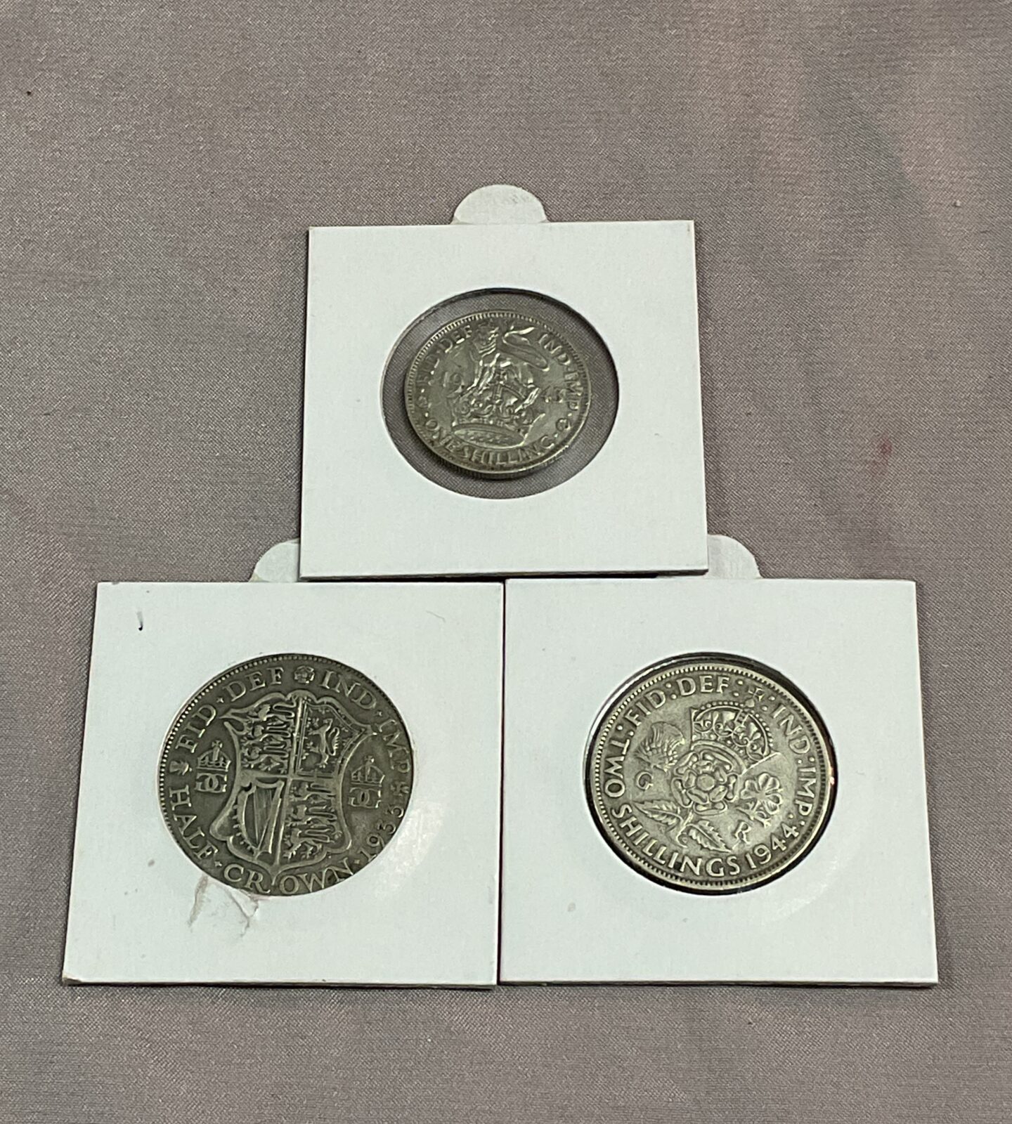 Three Pre 47 shilling florin and half crown - Image 2