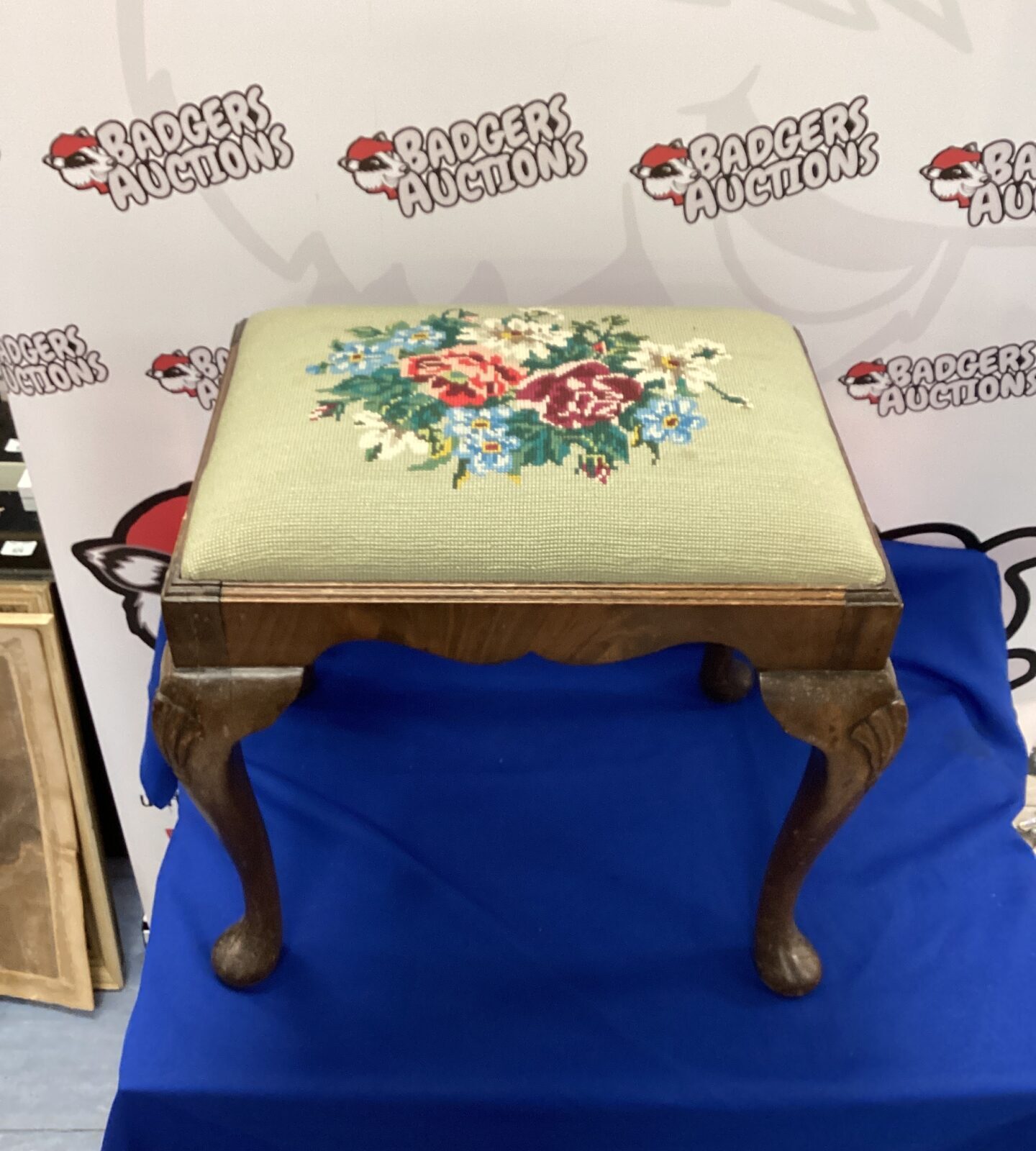 Tapestry topped stool