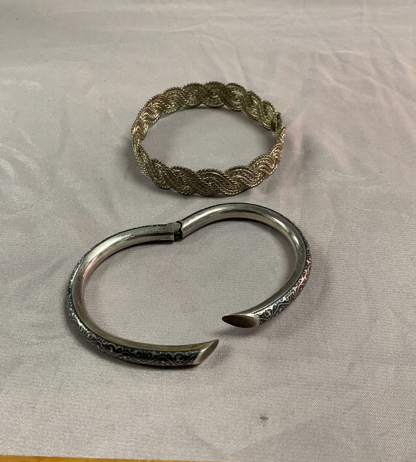 Two Indian silver bracelets