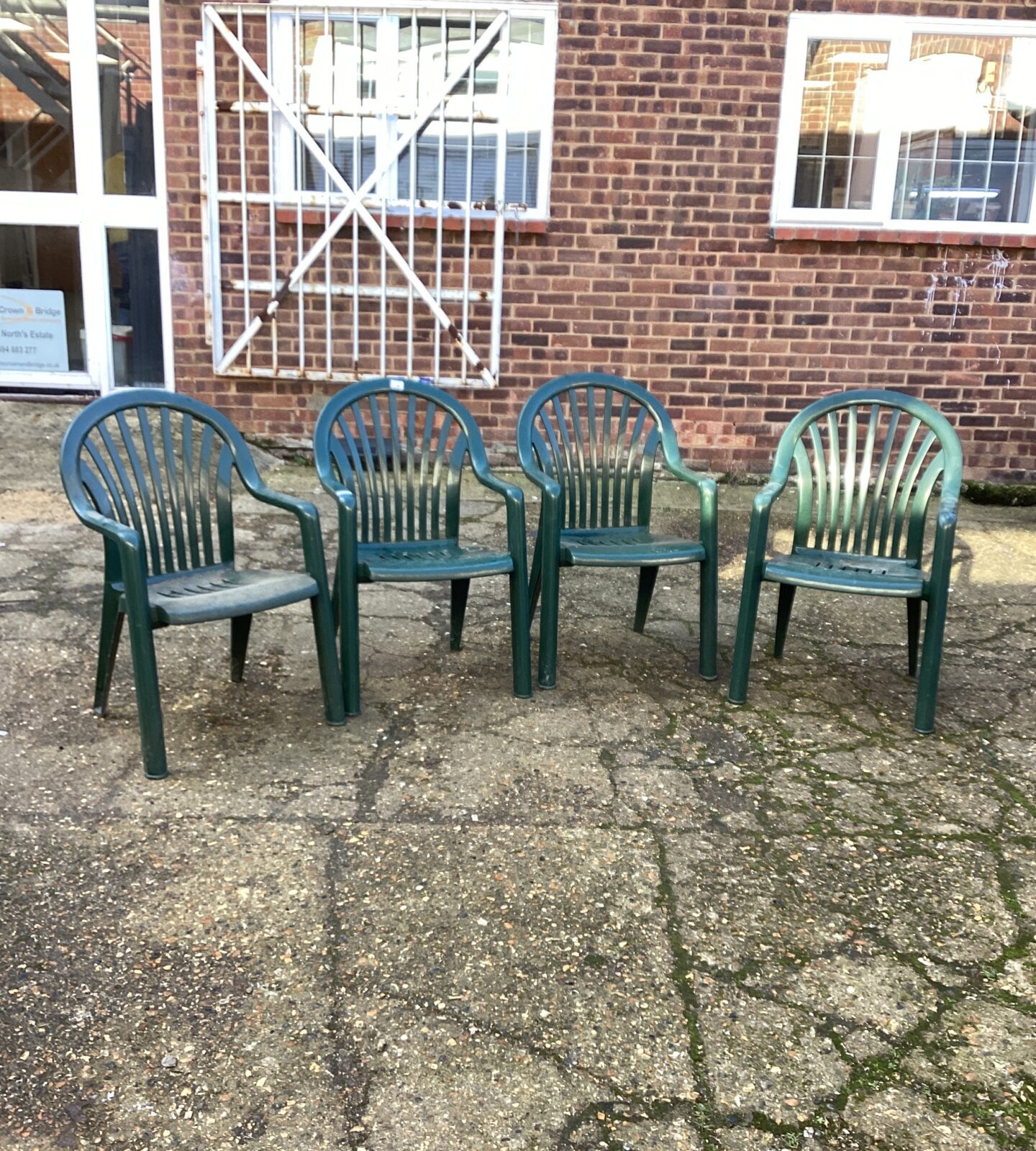 Four Stacking Garden Chairs