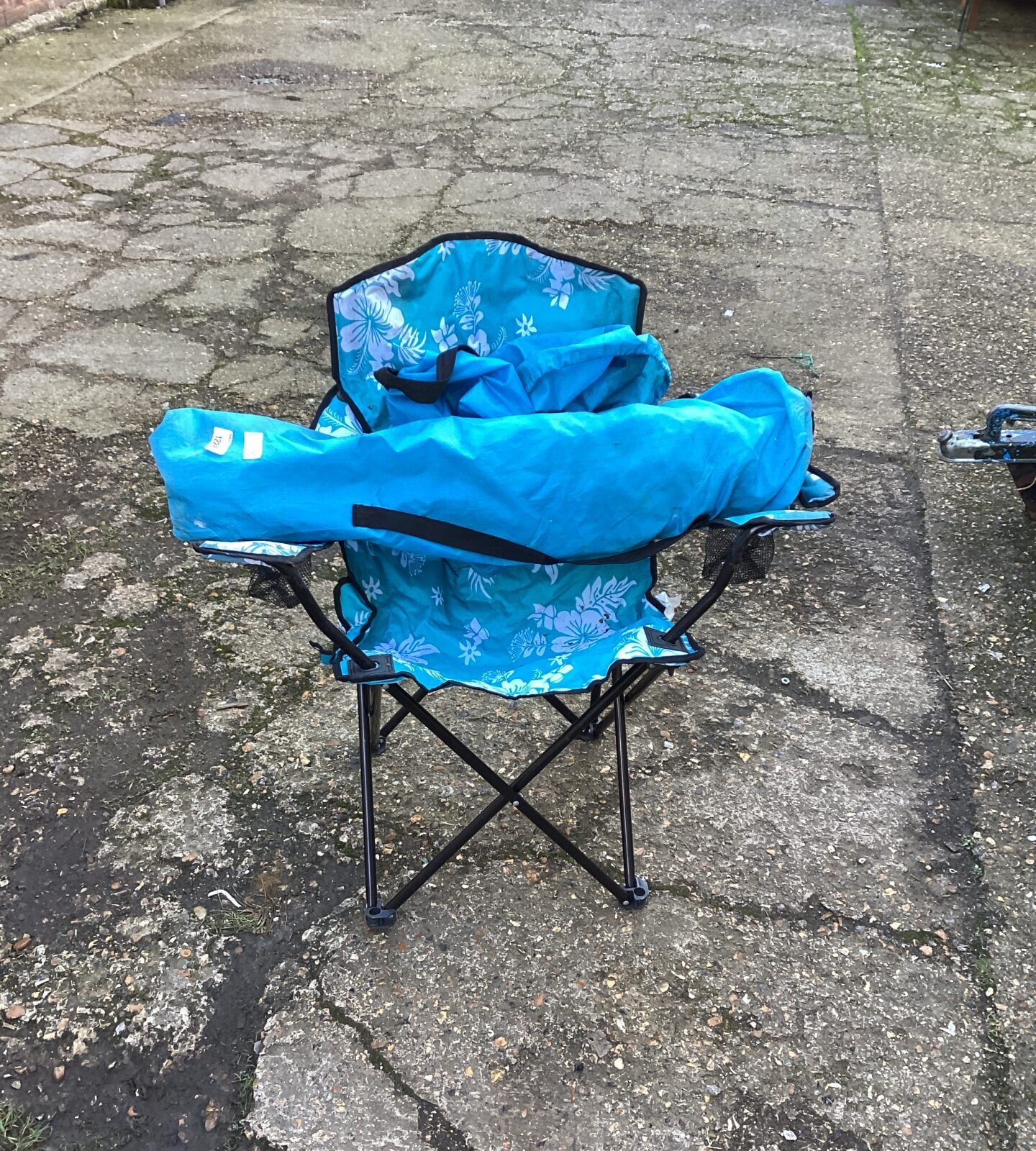 Two folding camping chairs