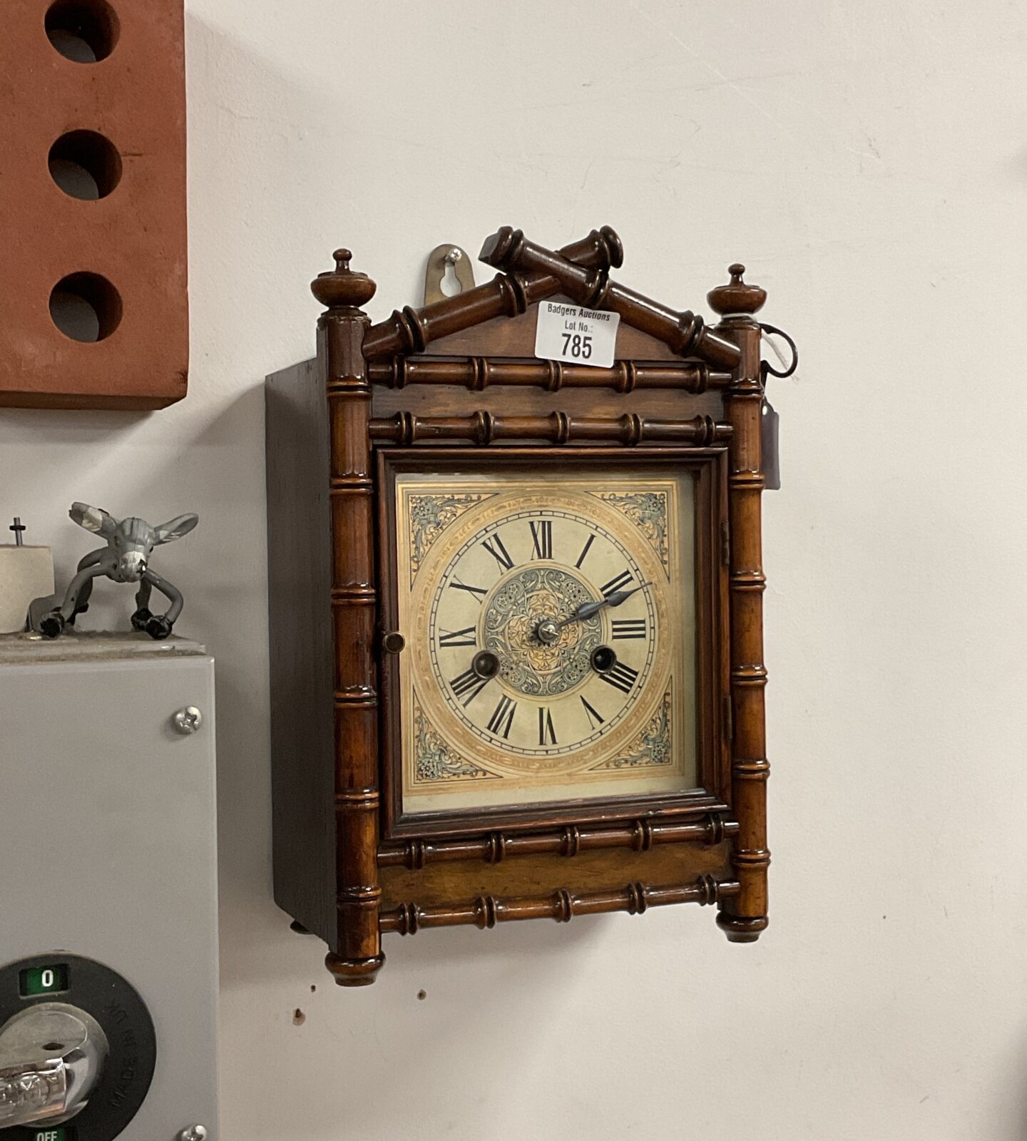 H A C circa 1900 American 14 day wall clock working