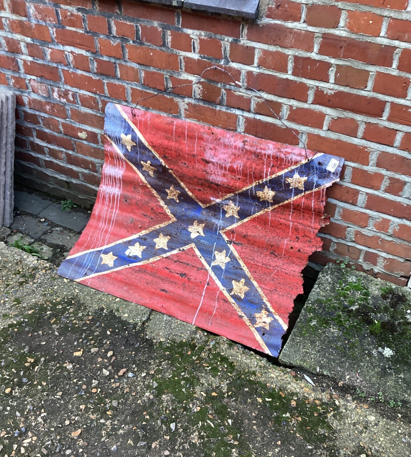 Corrugated tin Confederates Flag