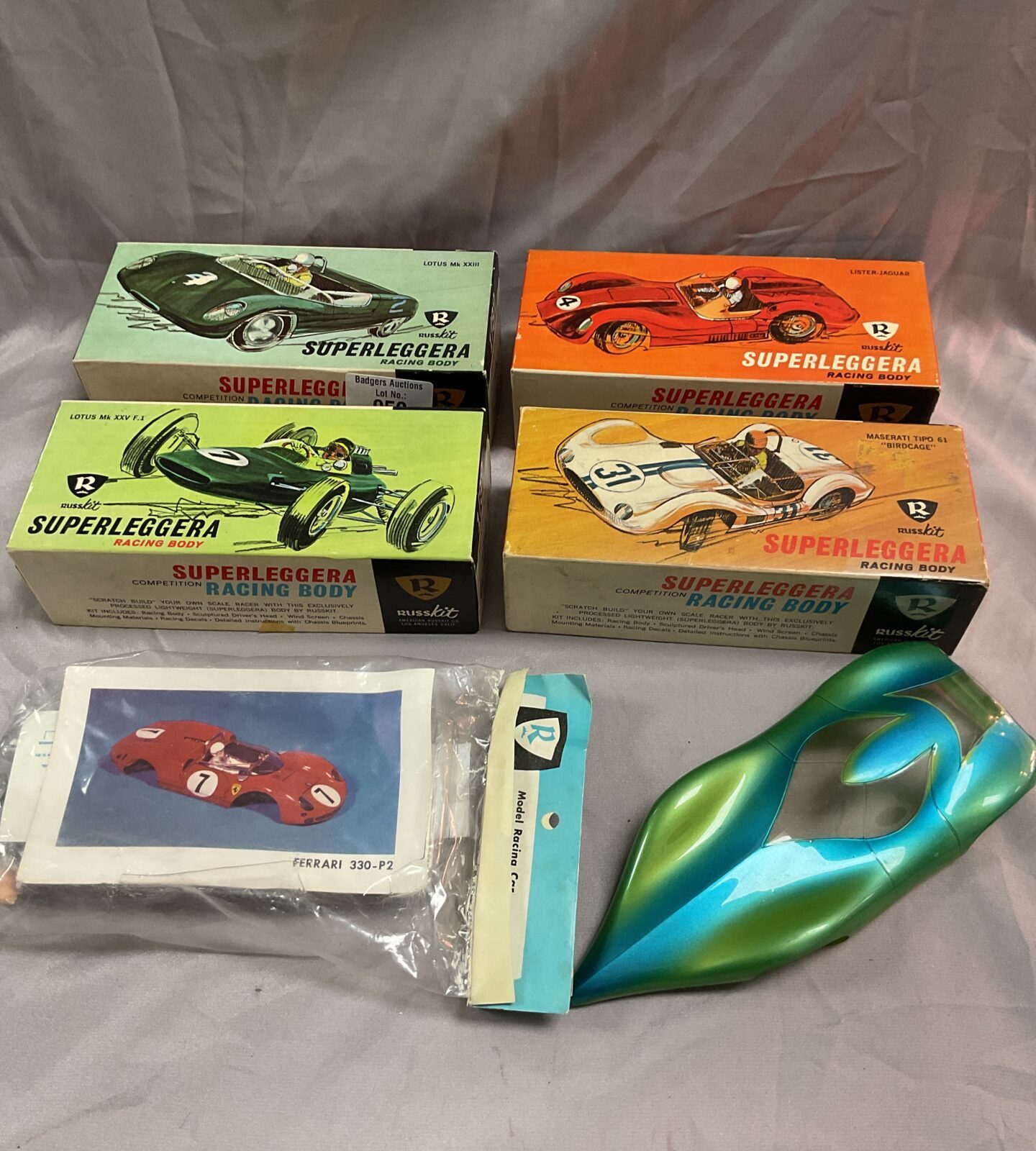 Six 1960s Russkit superleggera Model slot car body kits