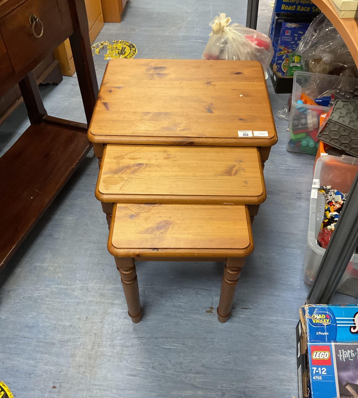 Pine nest of three tables