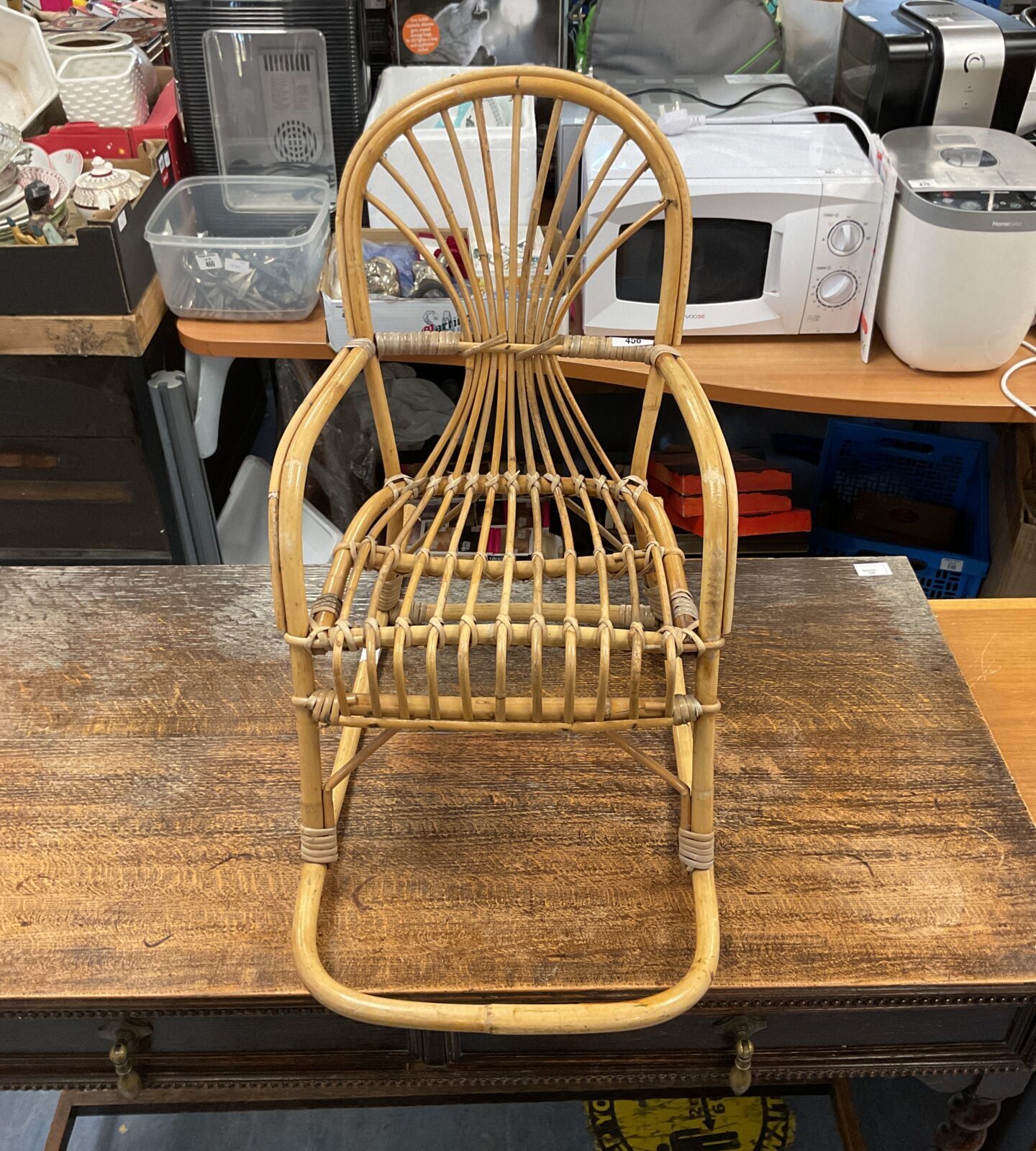 Vintage childrens bamboo rocking chair