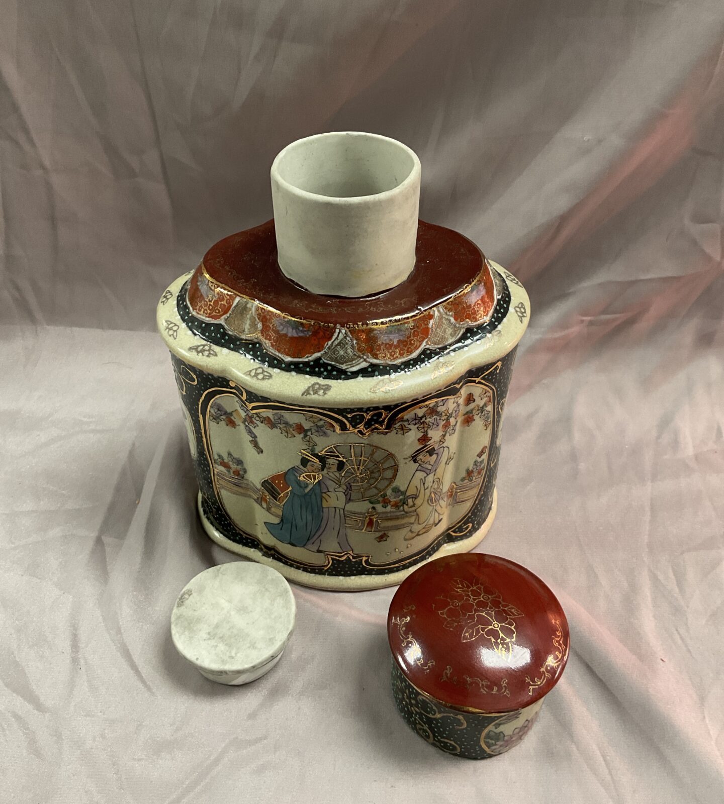 Post war 8” chinese tea caddy - Image 2