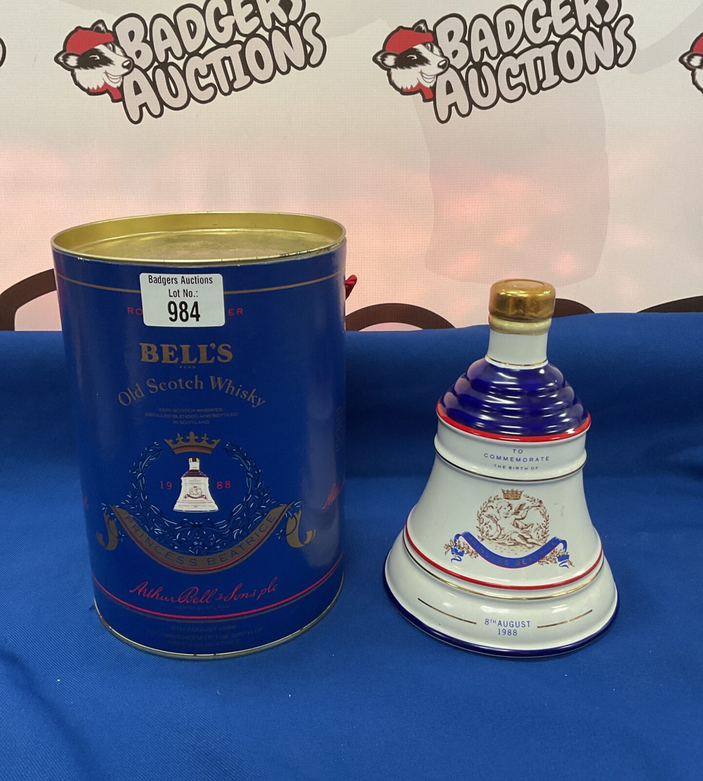 Bells commemorative ceramic bottle of scotch whiskey