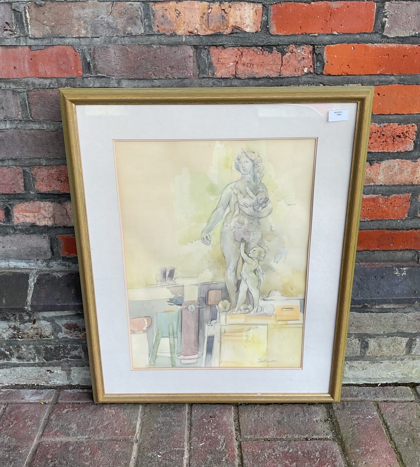 Janet boulton watercolour of a grecian lady with children