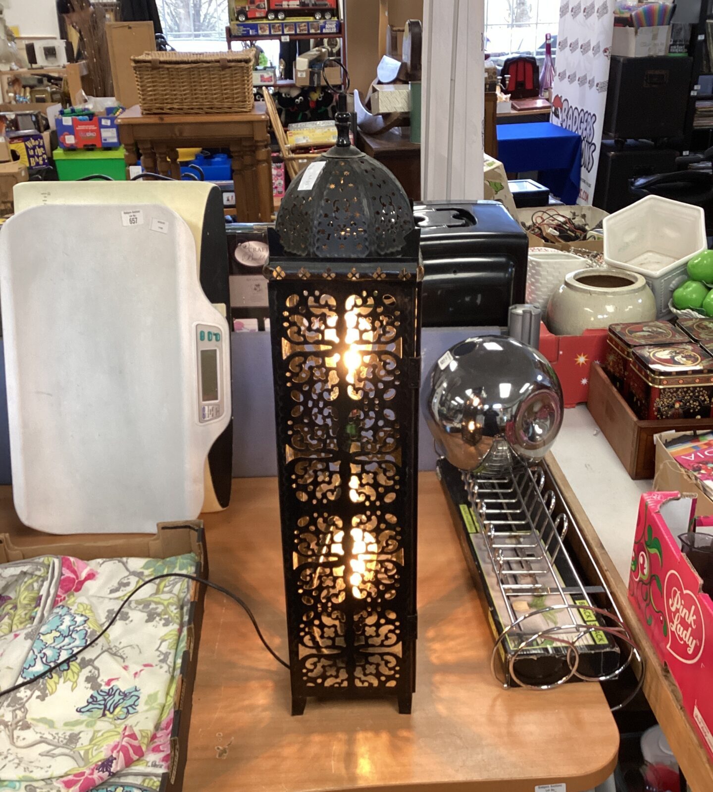 large metal table lamp