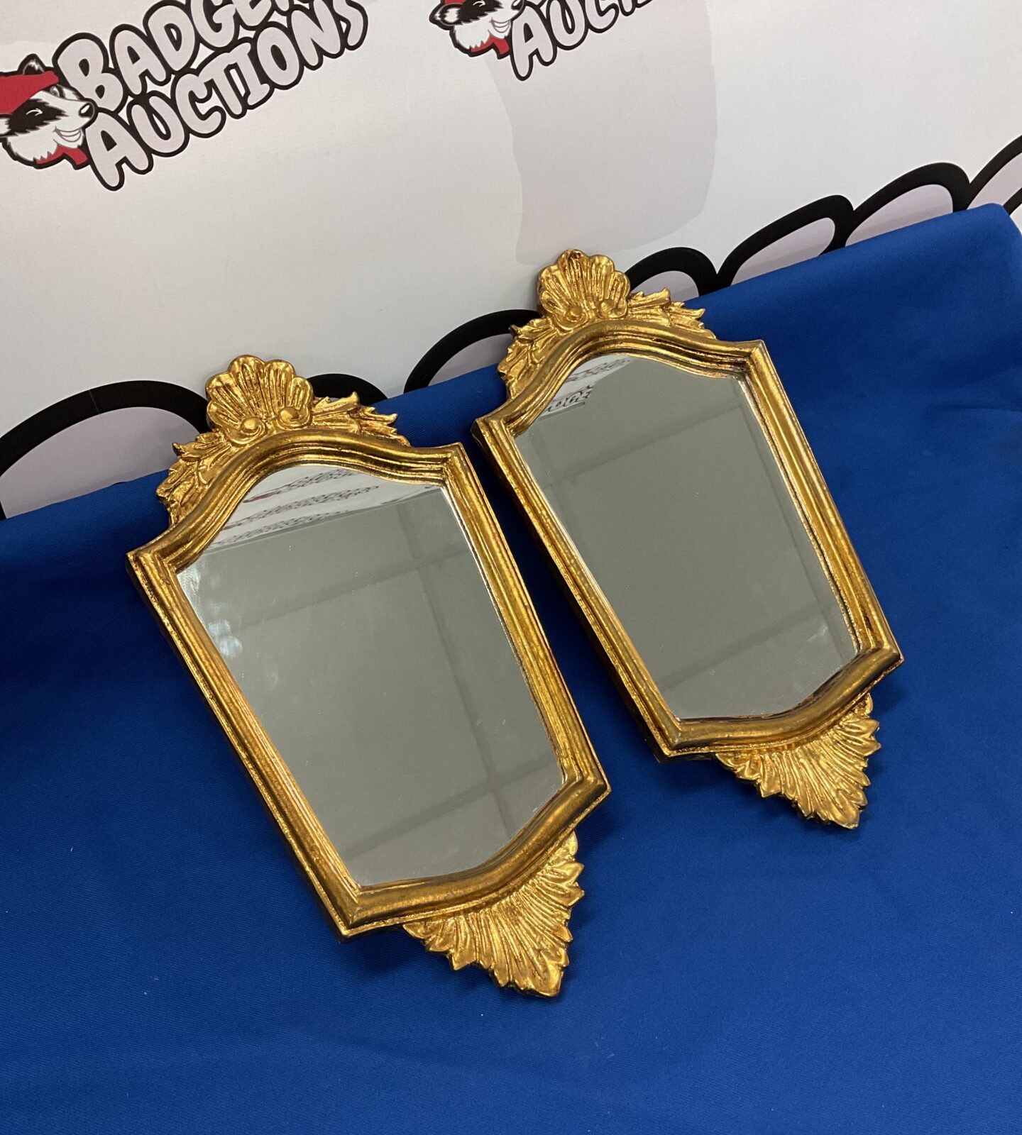 Pair of small gilt framed Italian mirrors