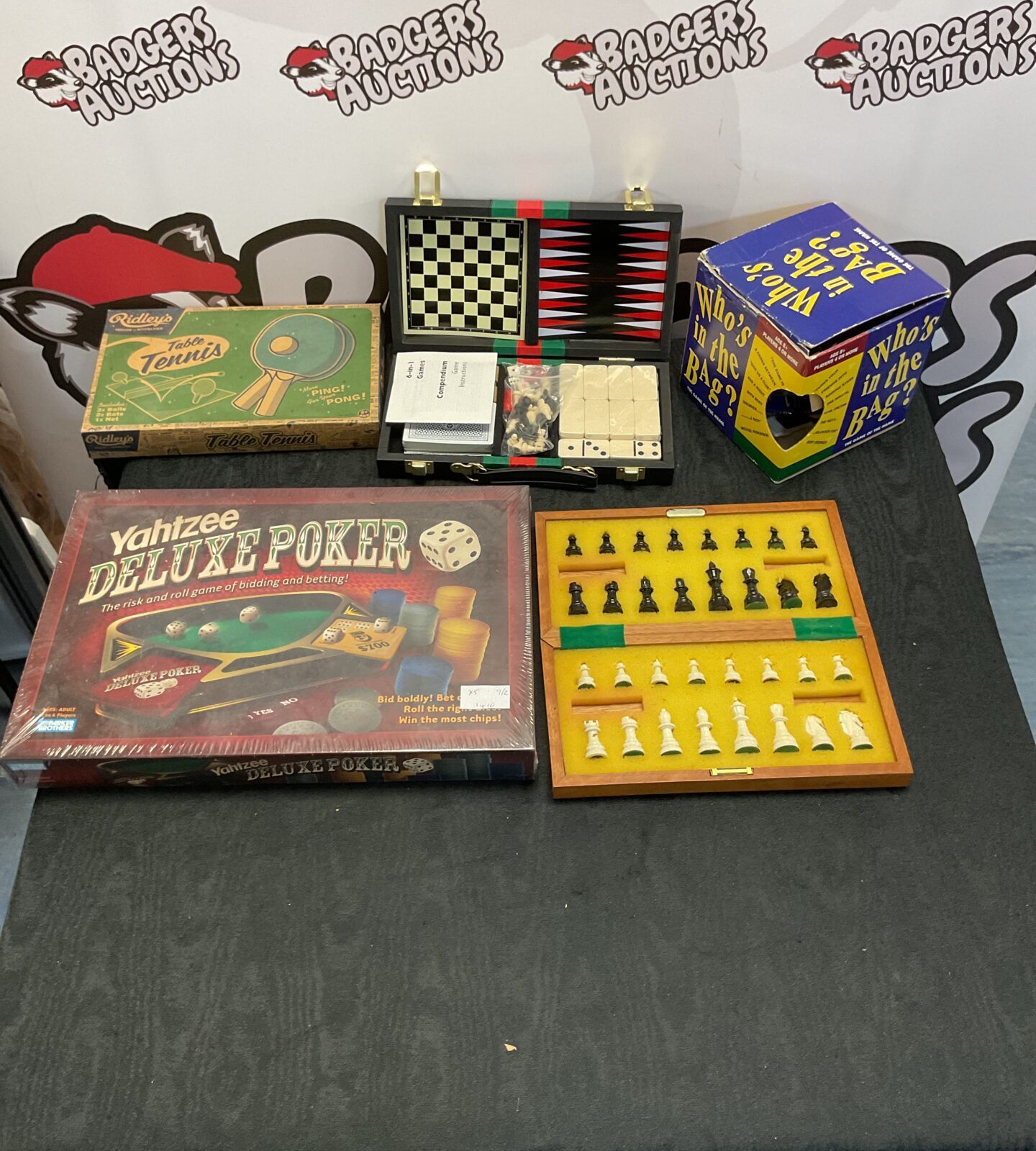 Selection of mixed games inc table tennis and chess set