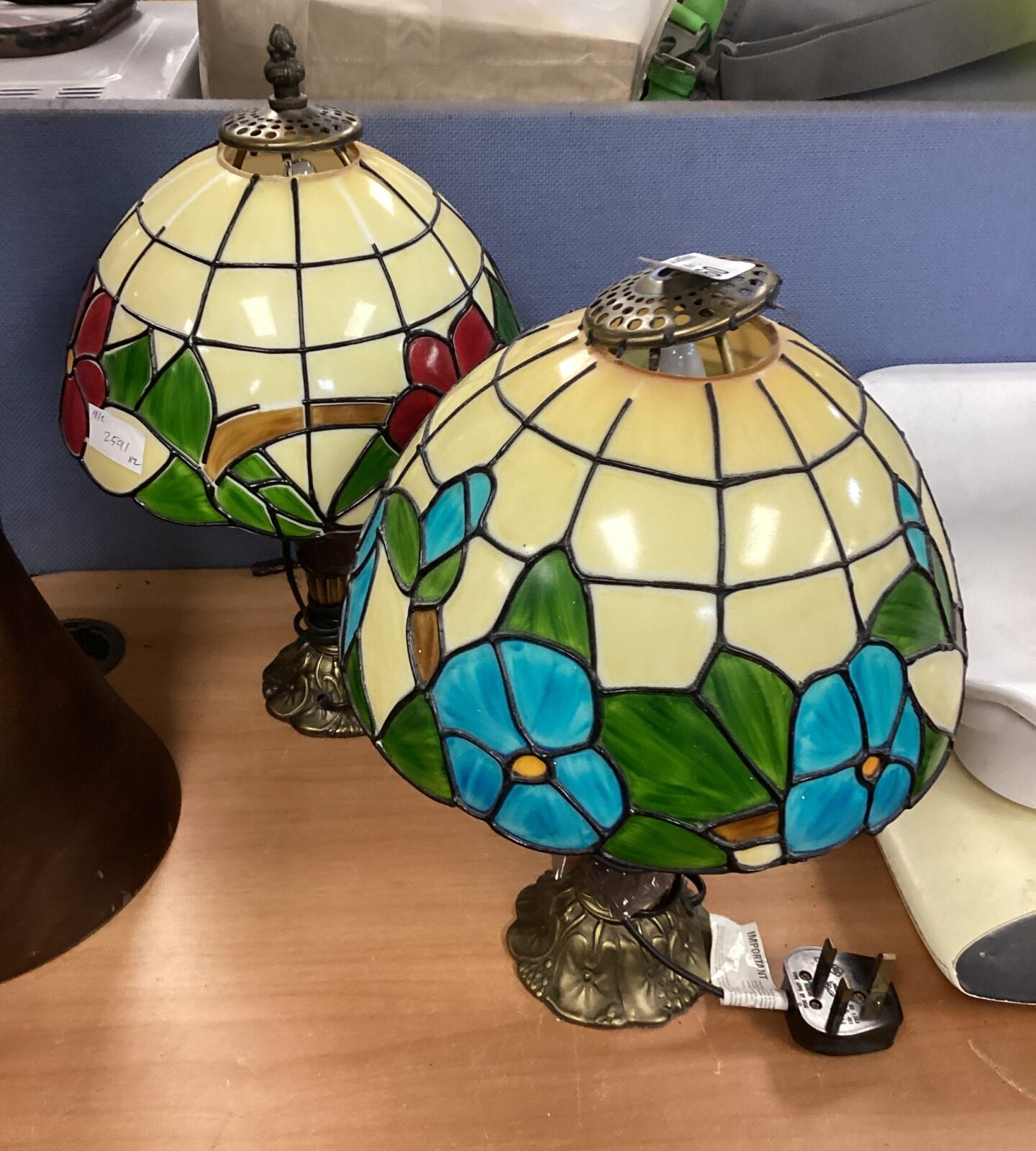 two tiffany style table lamps