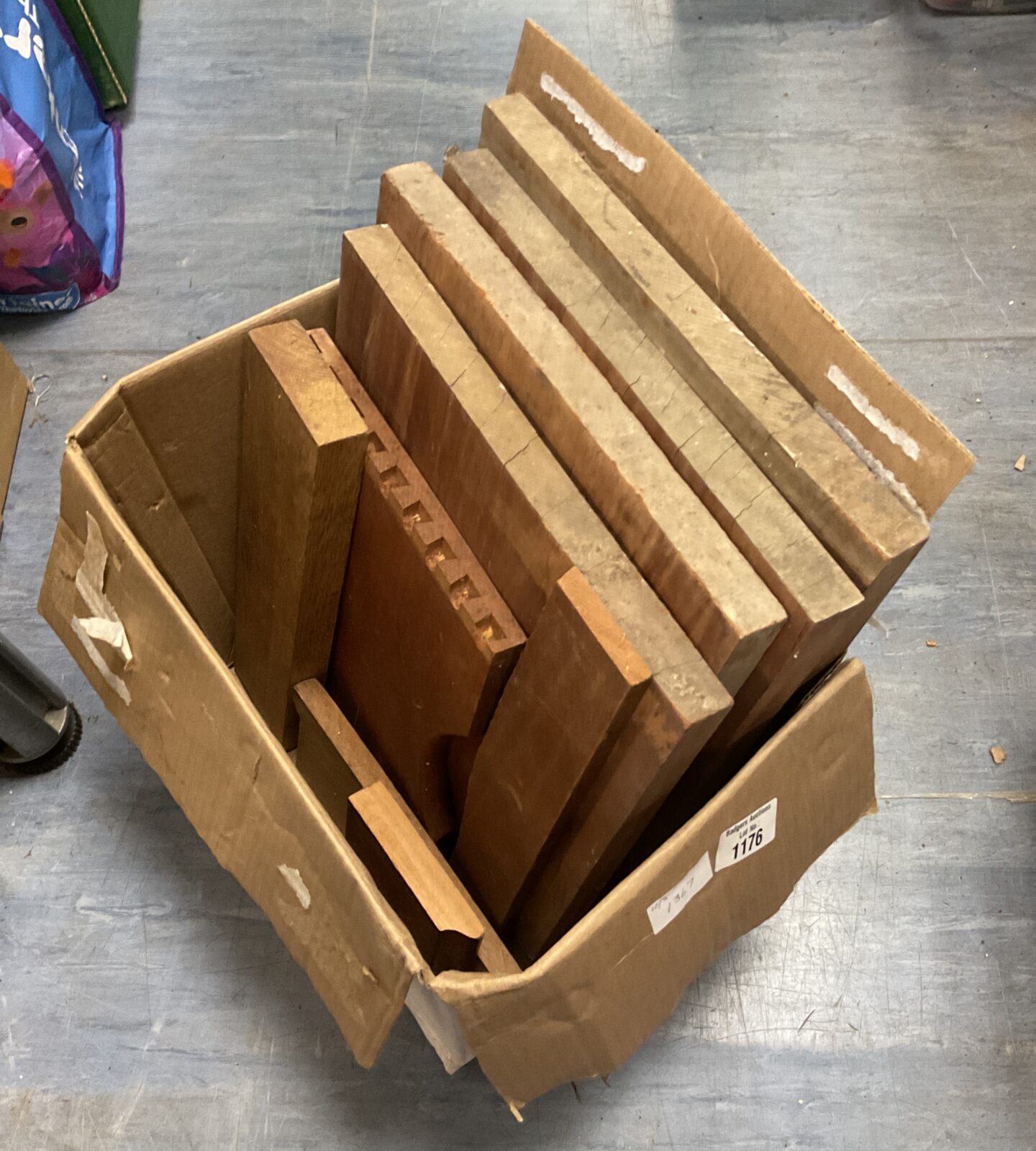 Box of hardwood offcuts