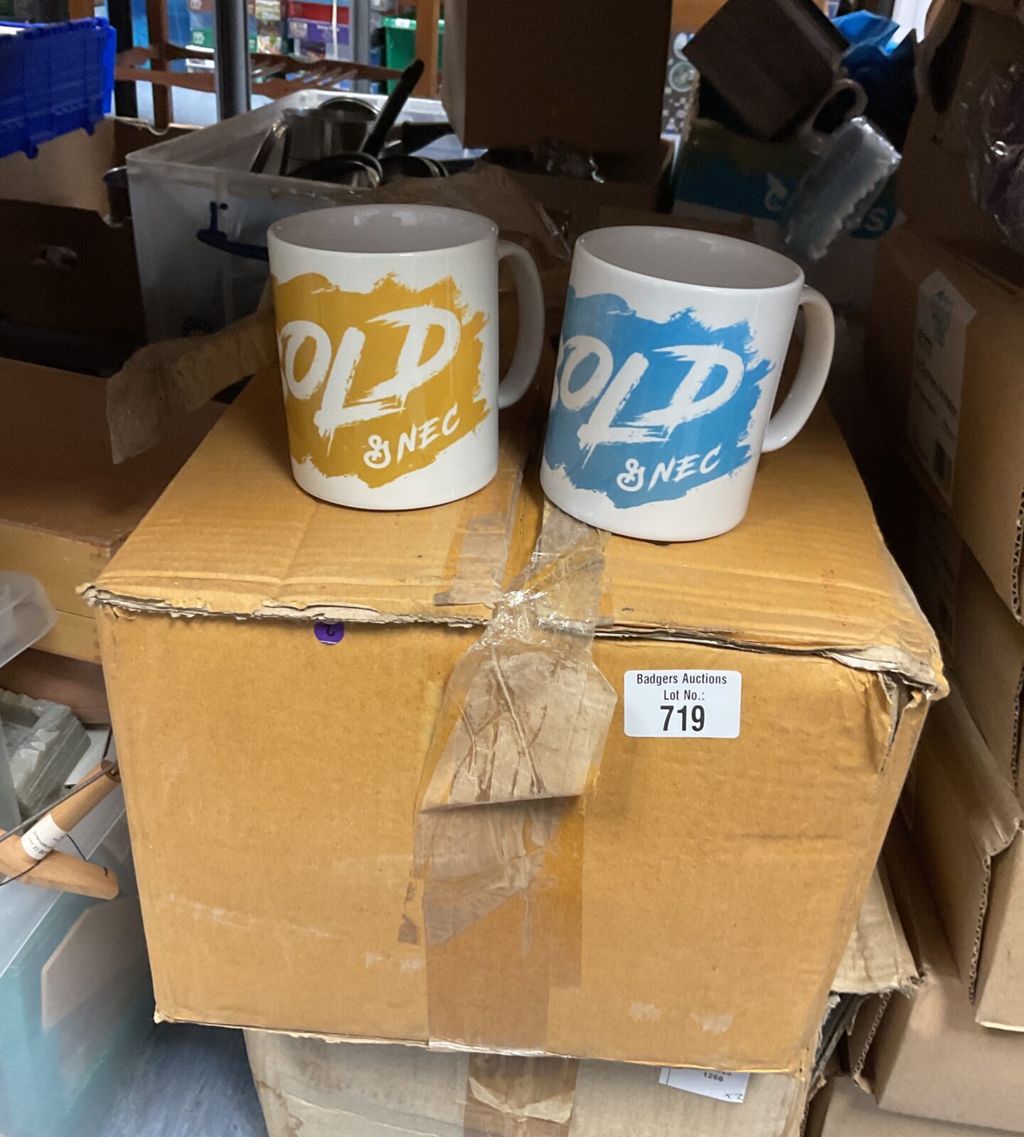 Two boxes 38 Bold & Nec mugs