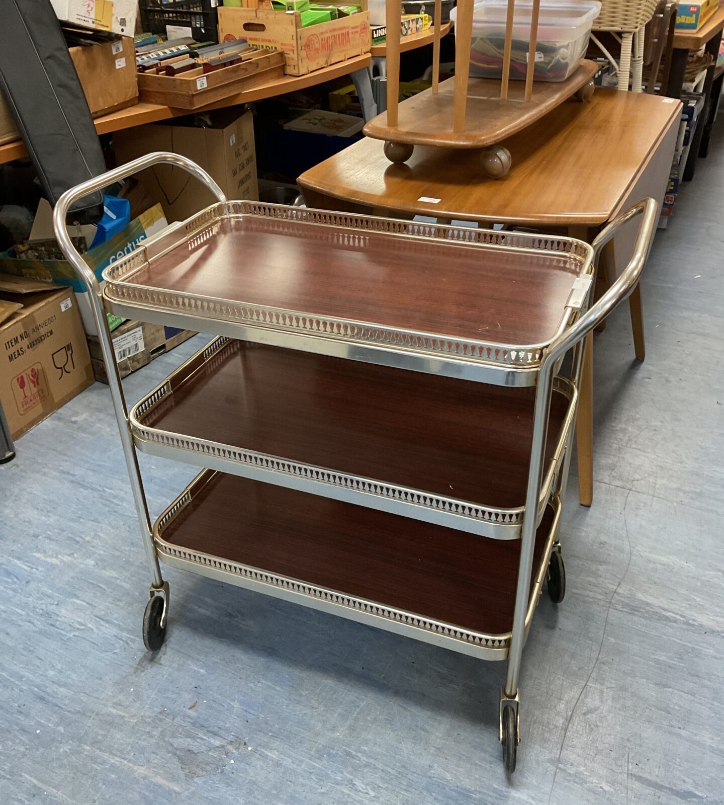 Three tier hostess trolley