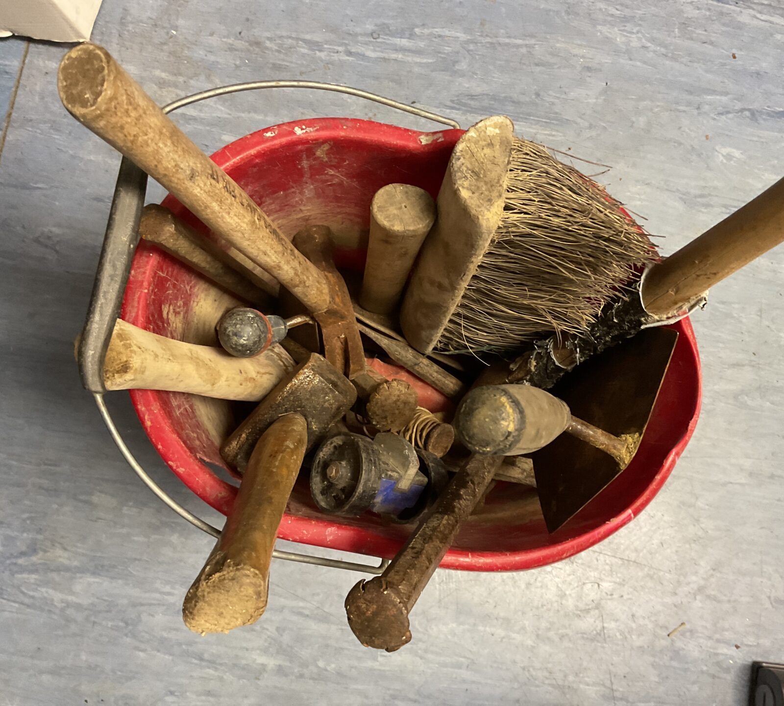 Bucket of builders tools