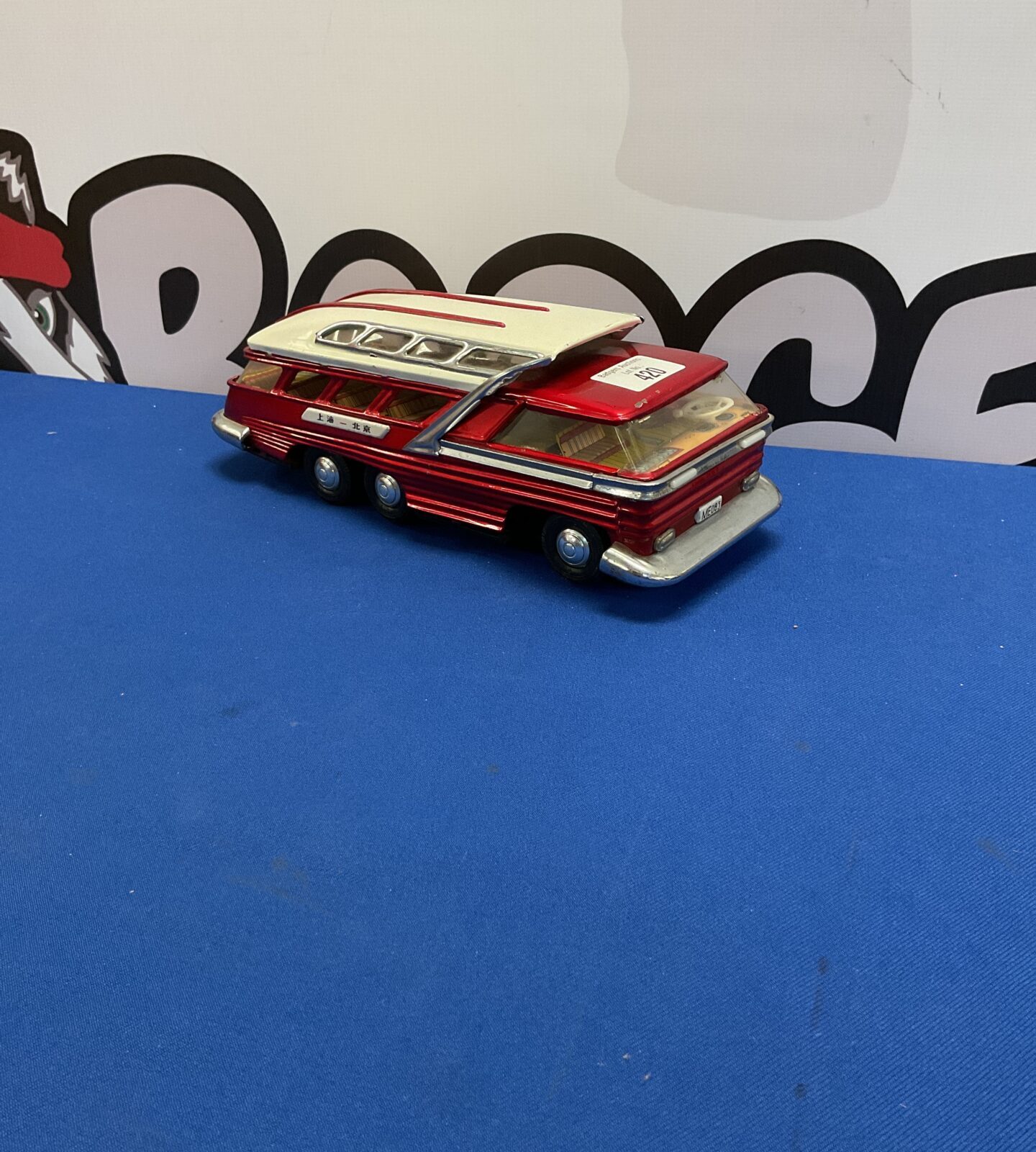 Vintage Japanese Battery Operated Tin Camp AUTOBUS model