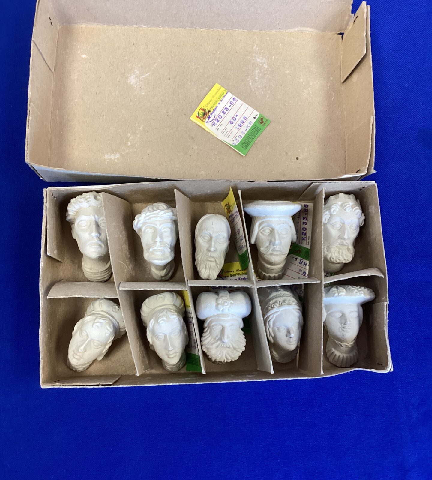 Vintage small plaster busts in box