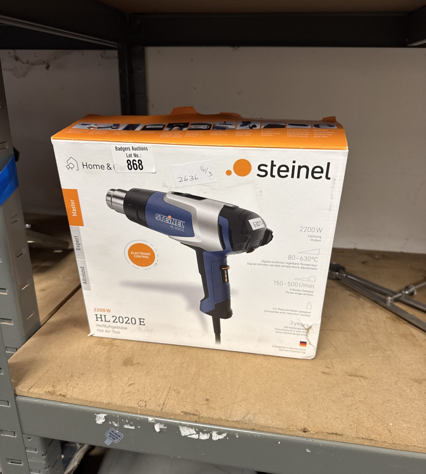 Steinel HL 2020 E heat gun - appears unused, working