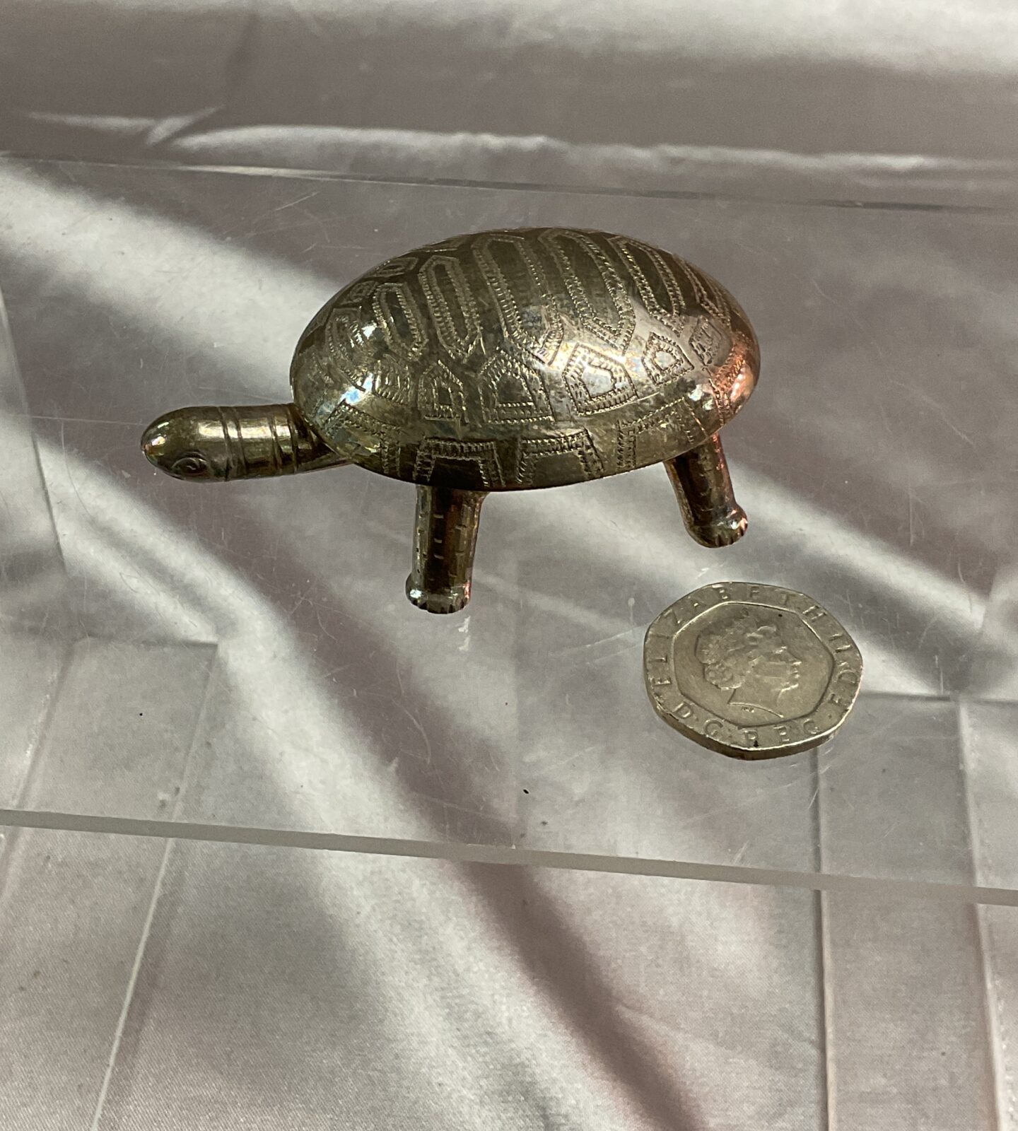 925 Silver Chinese tortoise trinket pot 34g