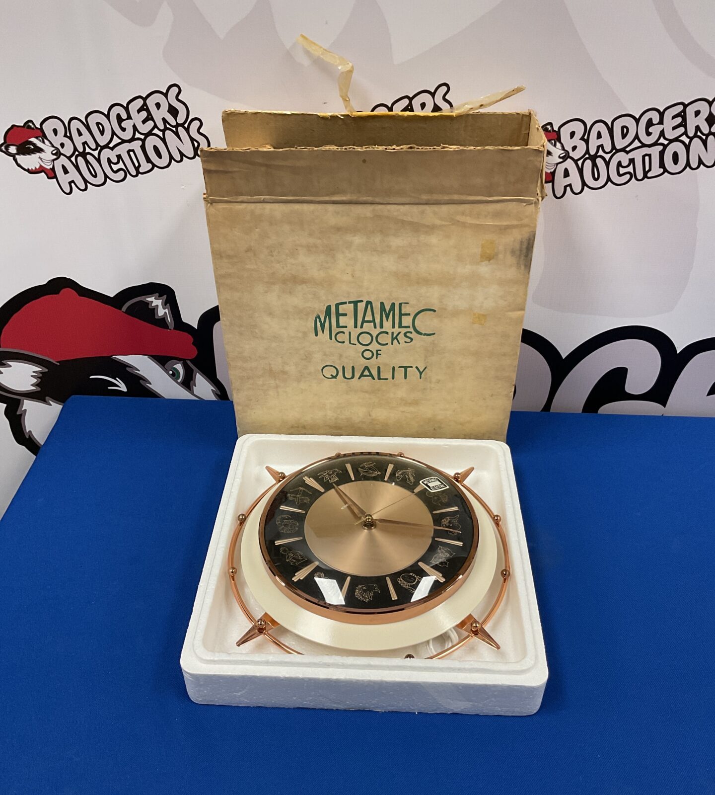 Vintage metamec electric zodiac clock