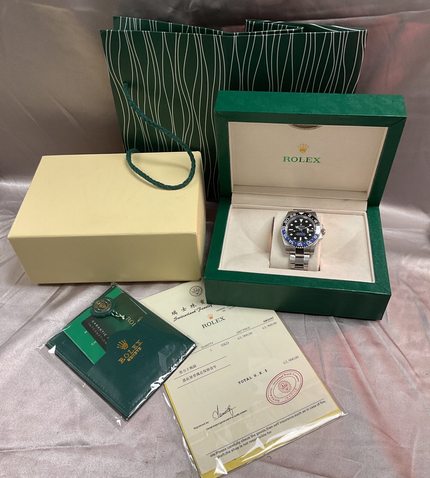 Rolex style GMT Master 2 automatic wristwatch with box and papers - Image 2