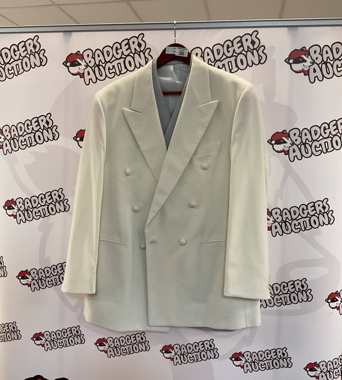 Wilvorst tailored mens white suit jacket