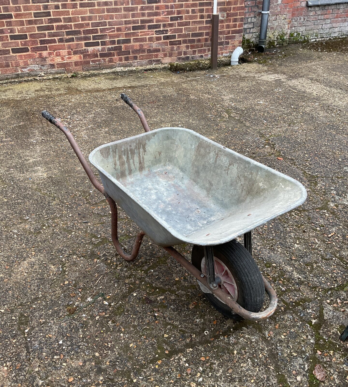 Galvanised wheelbarrow