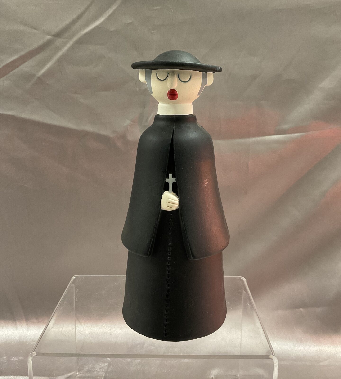 Portugese 7” ceramic priest figure signed Agata prado